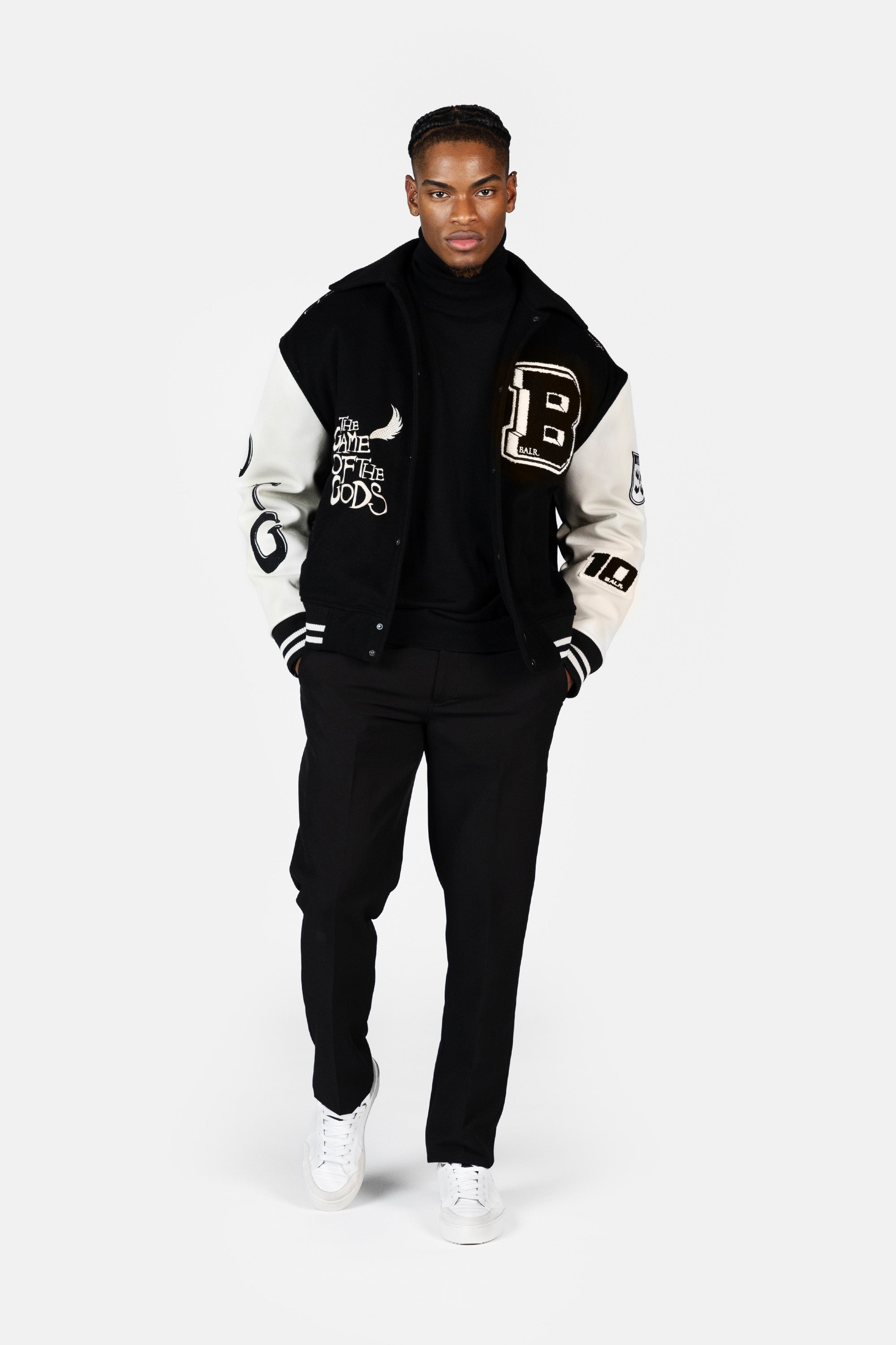 Game of the Gods Graffiti Box Fit Varsity Jacket Jet Black – BALR.