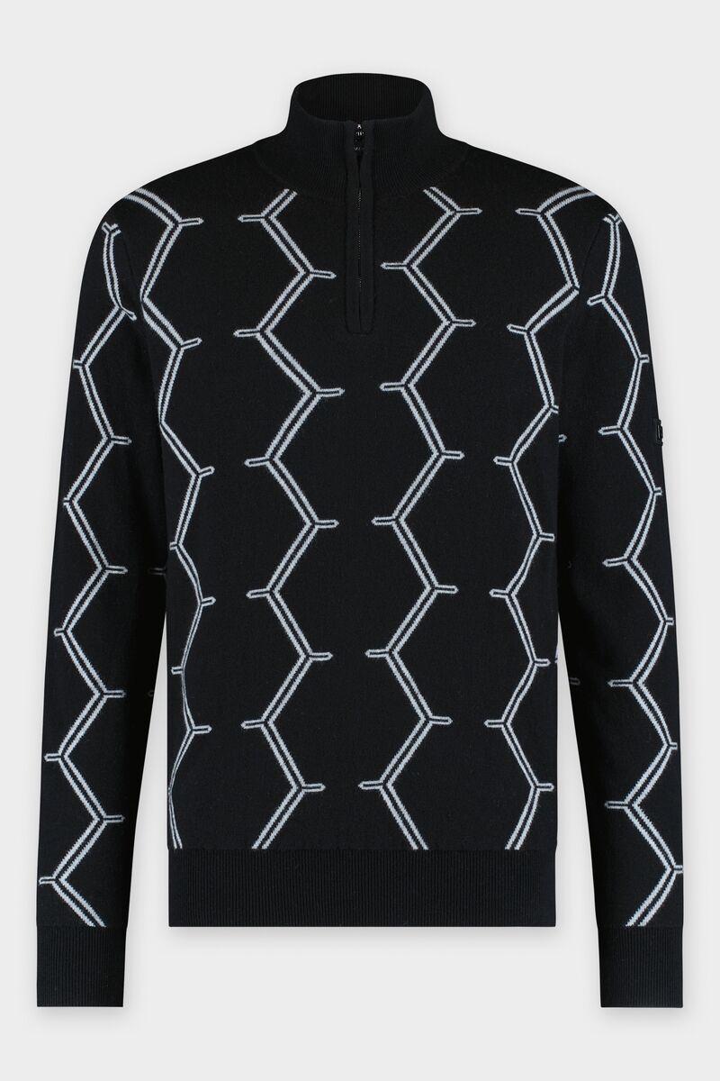 Don Regular Hexagon Quarter Zip Knit Jet Black – BALR.