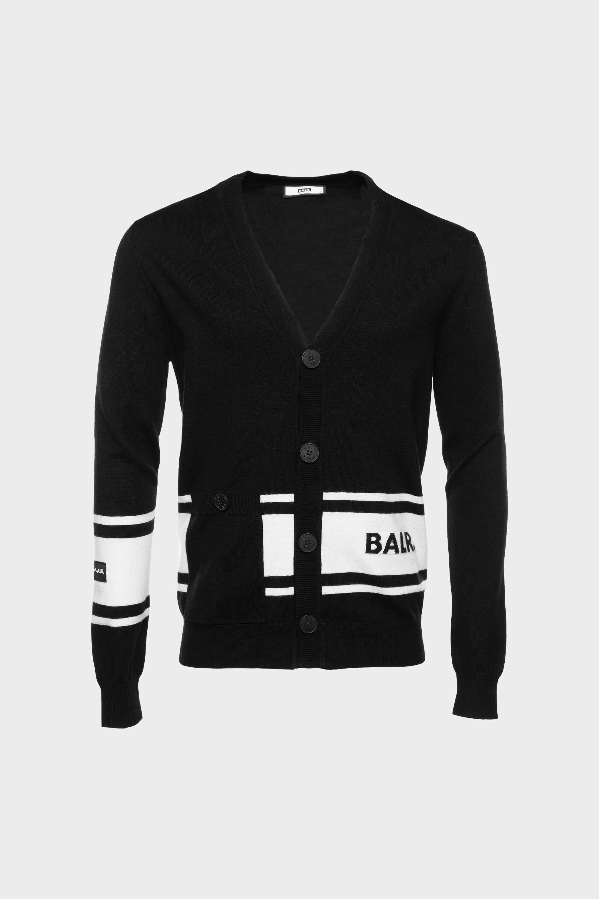 LOAB Striped Straight Cardigan Knit Black – BALR.