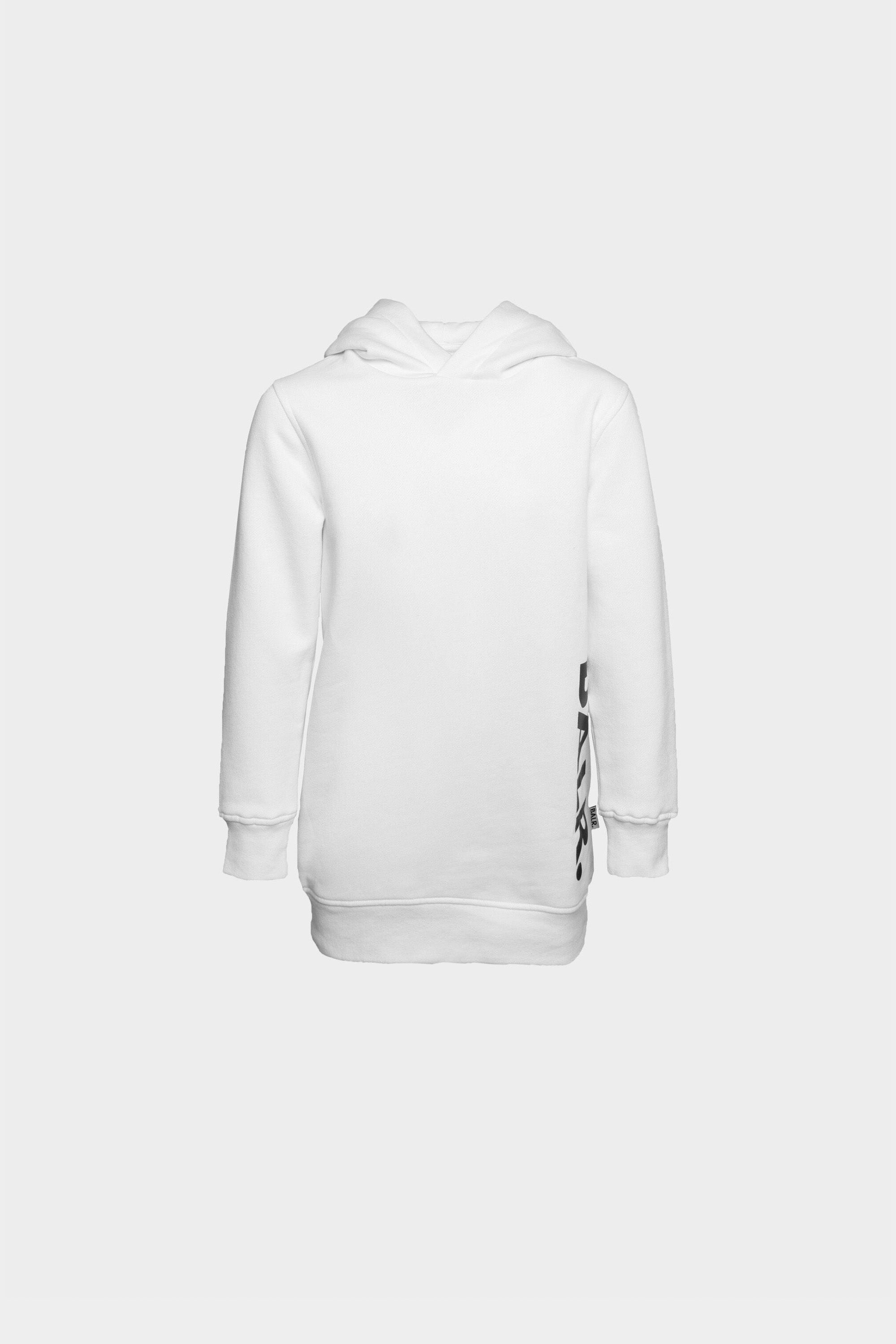 Vertical Brand Logo Long Hoodie White