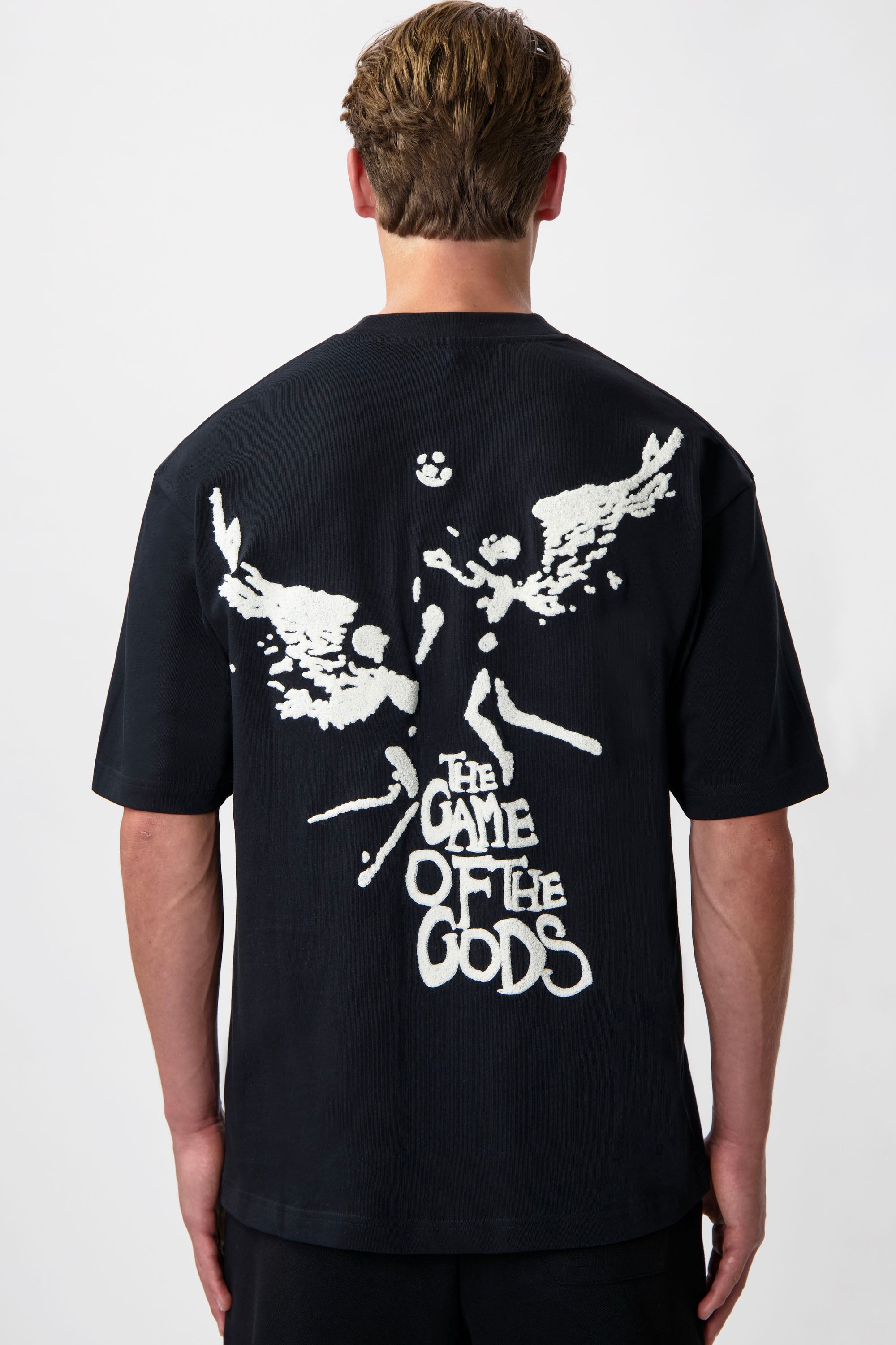 Game of the Gods Graffiti Box Fit T-Shirt Jet Black