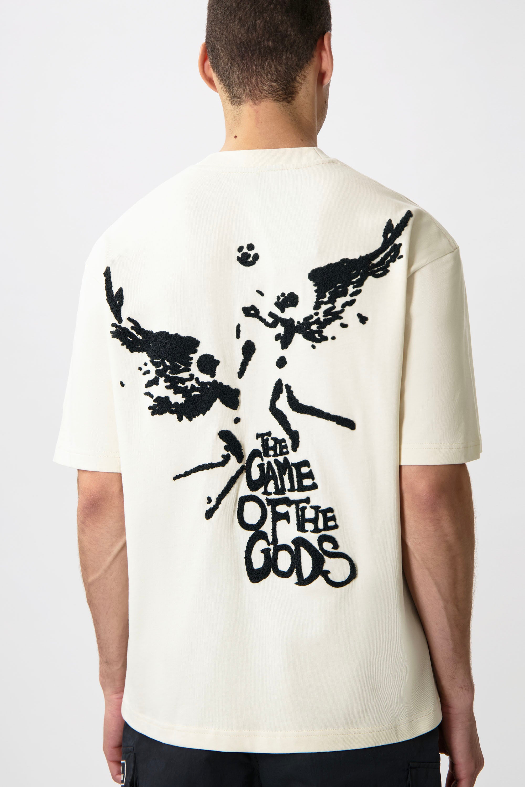 Game of the Gods Pintada Box Fit Camiseta White Swan