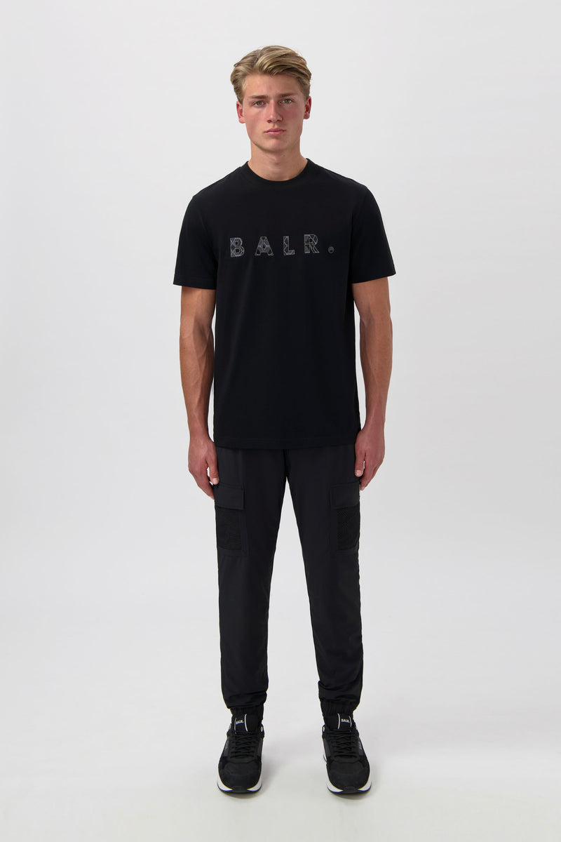 BALR. Monogram Embro Regular Fit T-Shirt Jet Black/Phantom