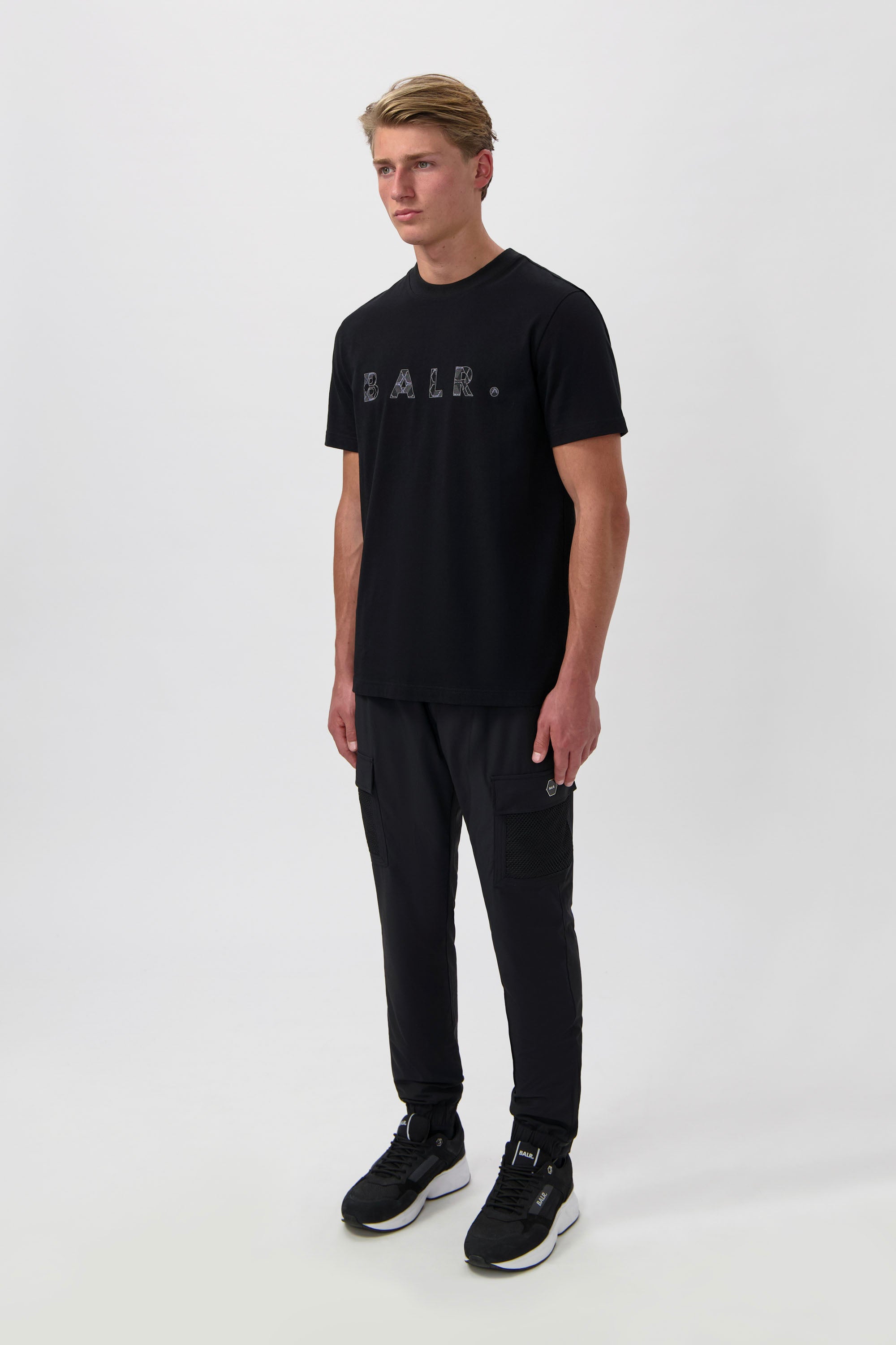 BALR. Monogram Embro Regular Fit T-Shirt Jet Black/Phantom