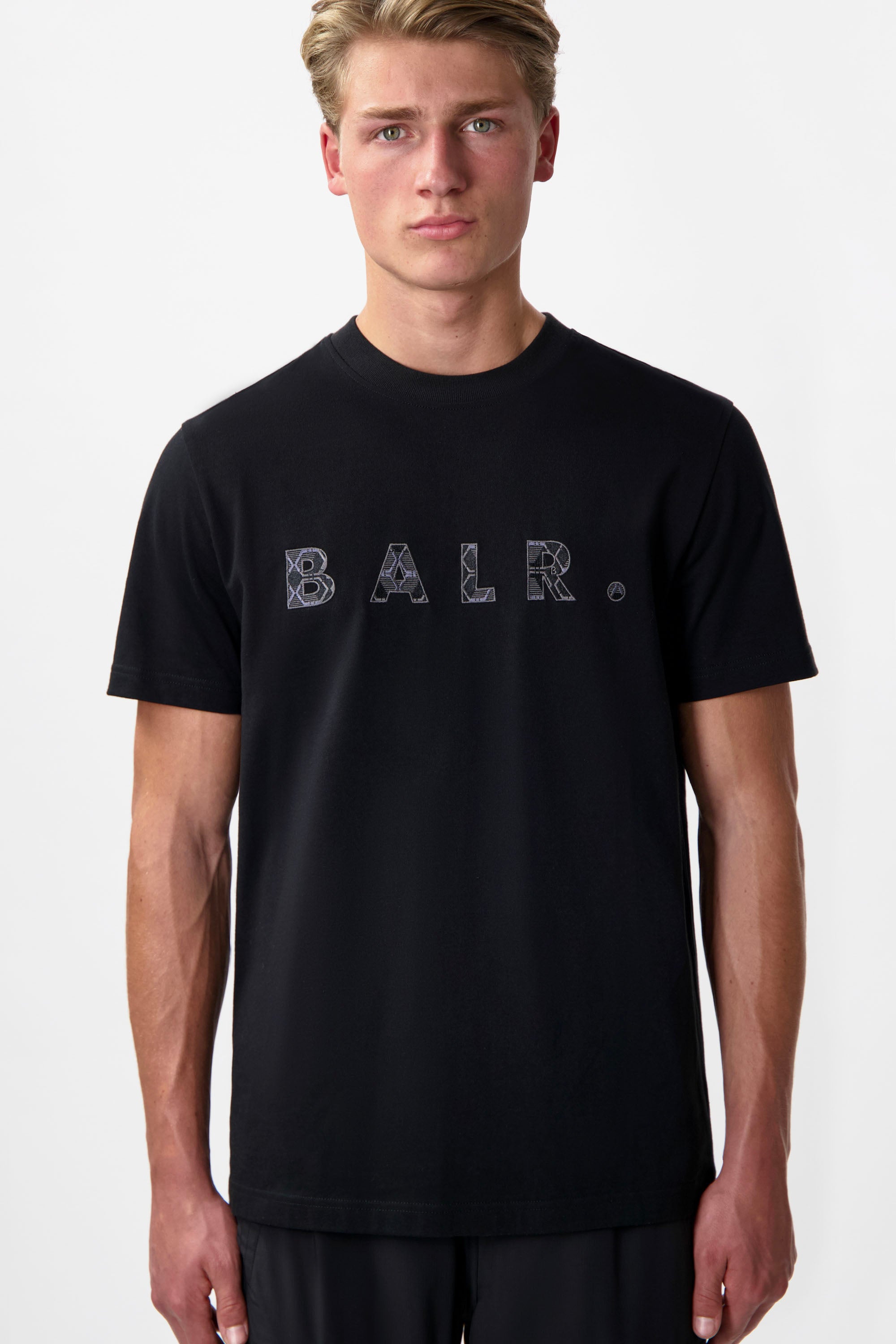 BALR. Monogram Embro Regulär Fit T-Shirt Jet Black/Phantom