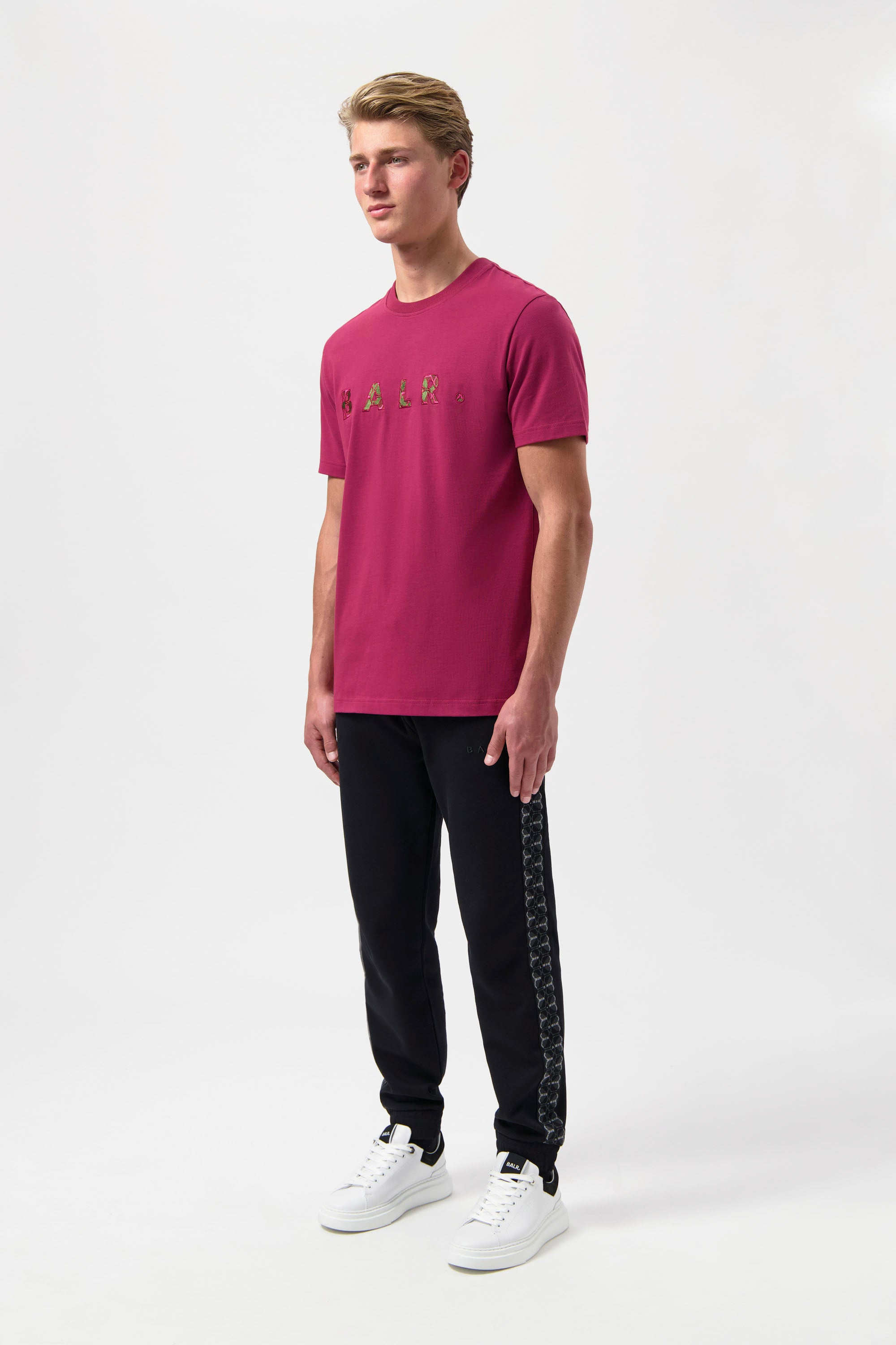 BALR. Monogram Embro Regular Fit T-Shirt Tibetian Red