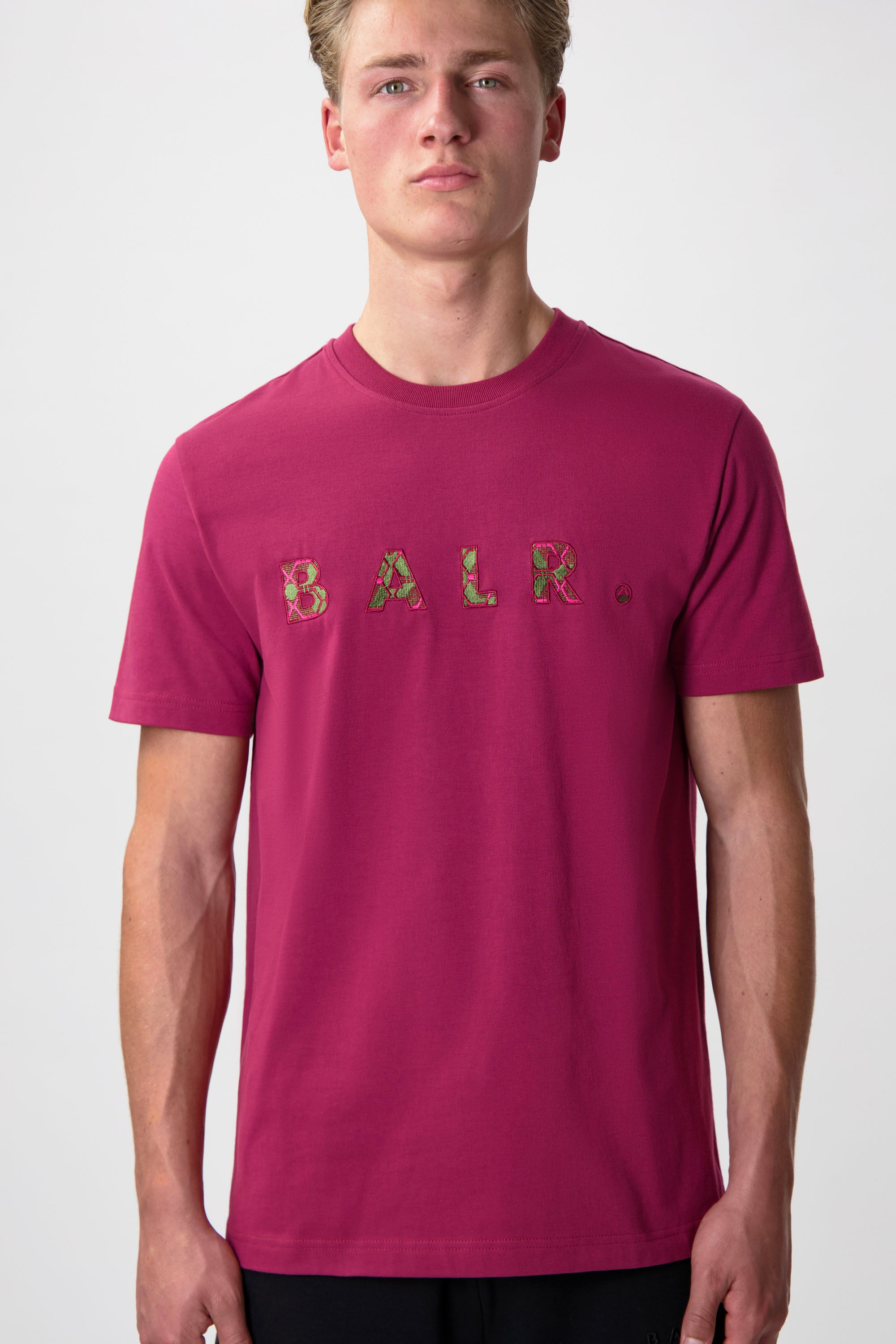 BALR. Monogram Embro Regular Fit T-Shirt Tibetian Red