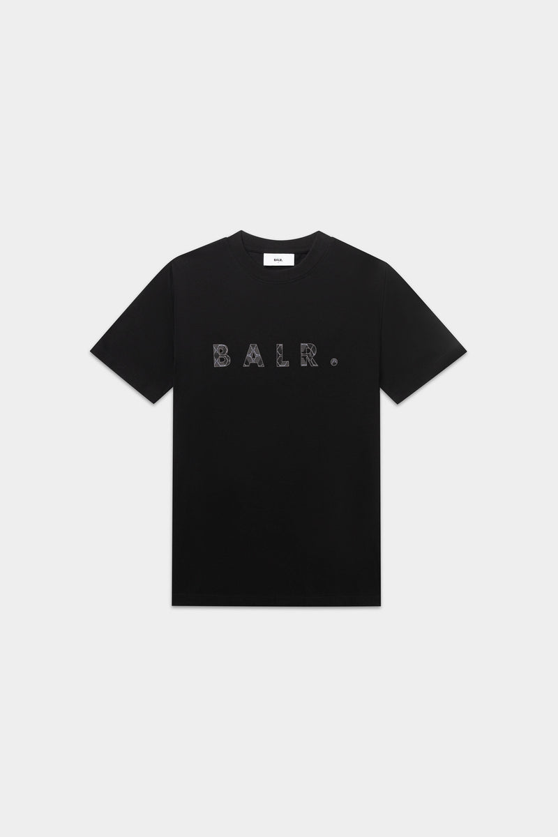 BALR. Monogram Embro Regular Fit T-Shirt Jet Black/Phantom