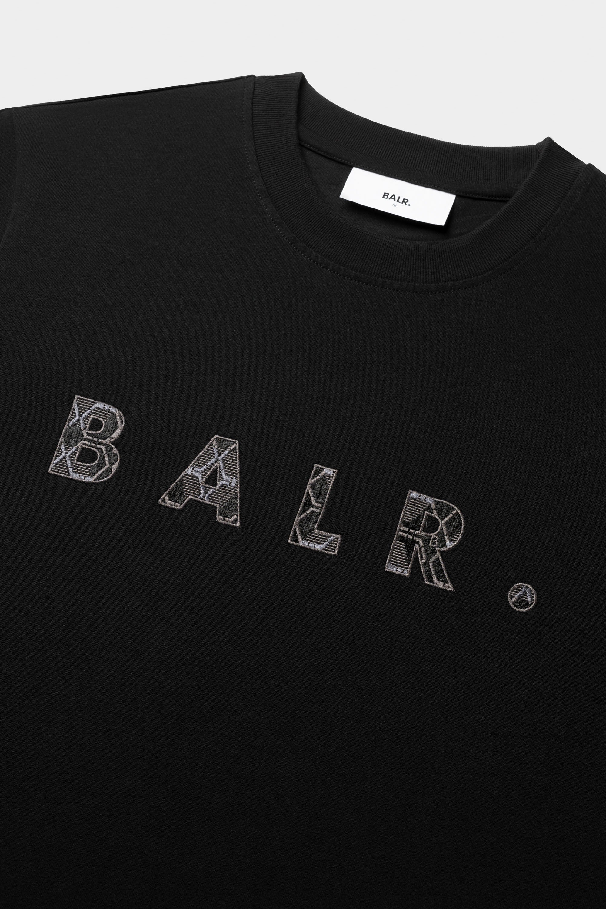 BALR. Monogram Embro Regular Fit Camiseta Jet Black/Fantasma