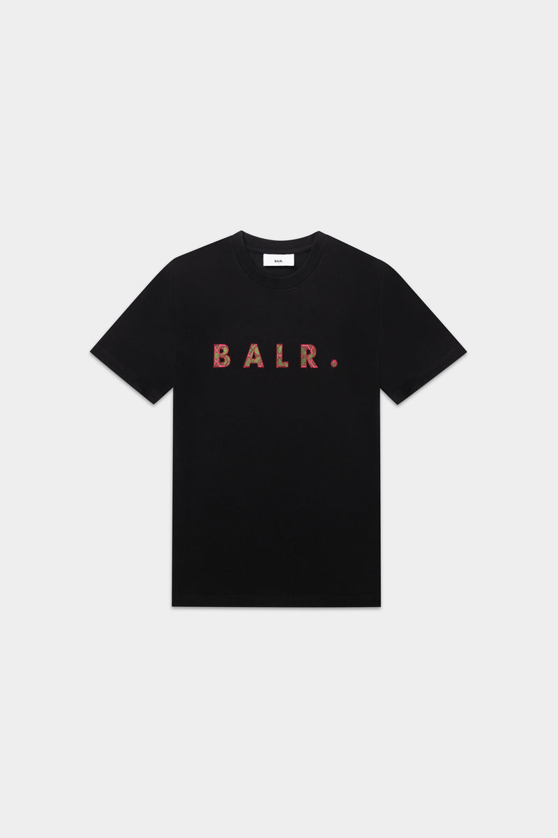 BALR. Monogram Embro Regular Fit T-Shirt Jet Black/Tibetian Red