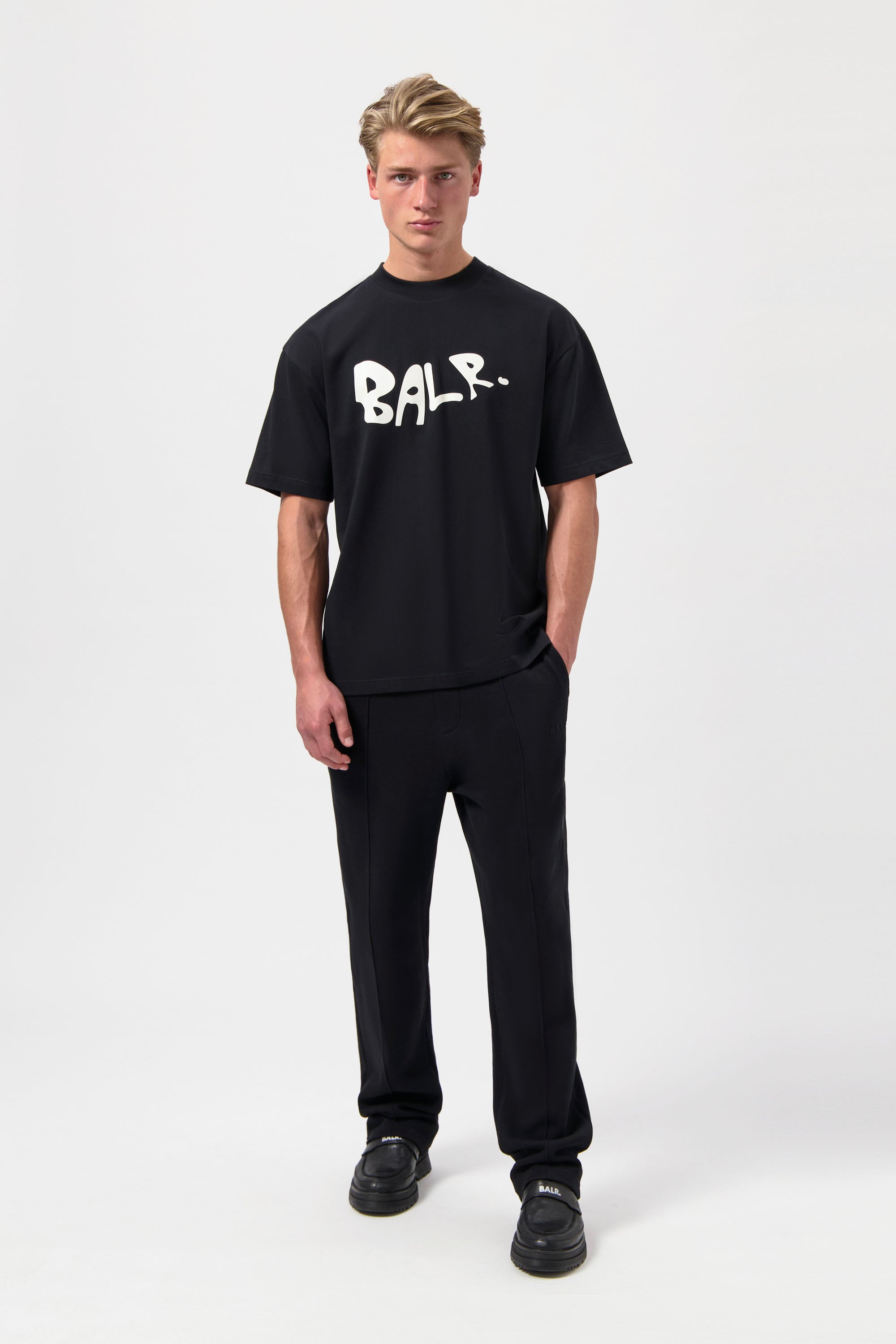 BALR. Logo graffiti Box Fit T-shirt Jet Black