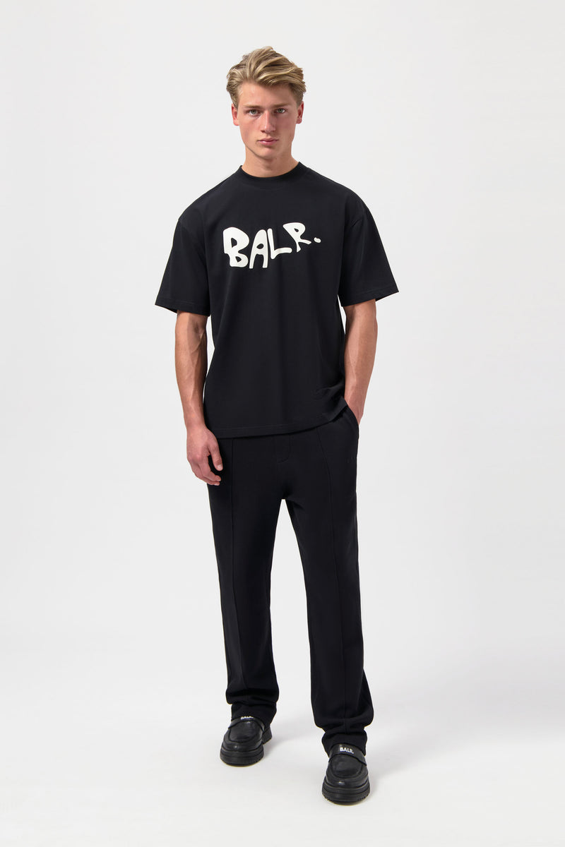 BALR. Logo Graffiti Box Fit T-Shirt Jet Black