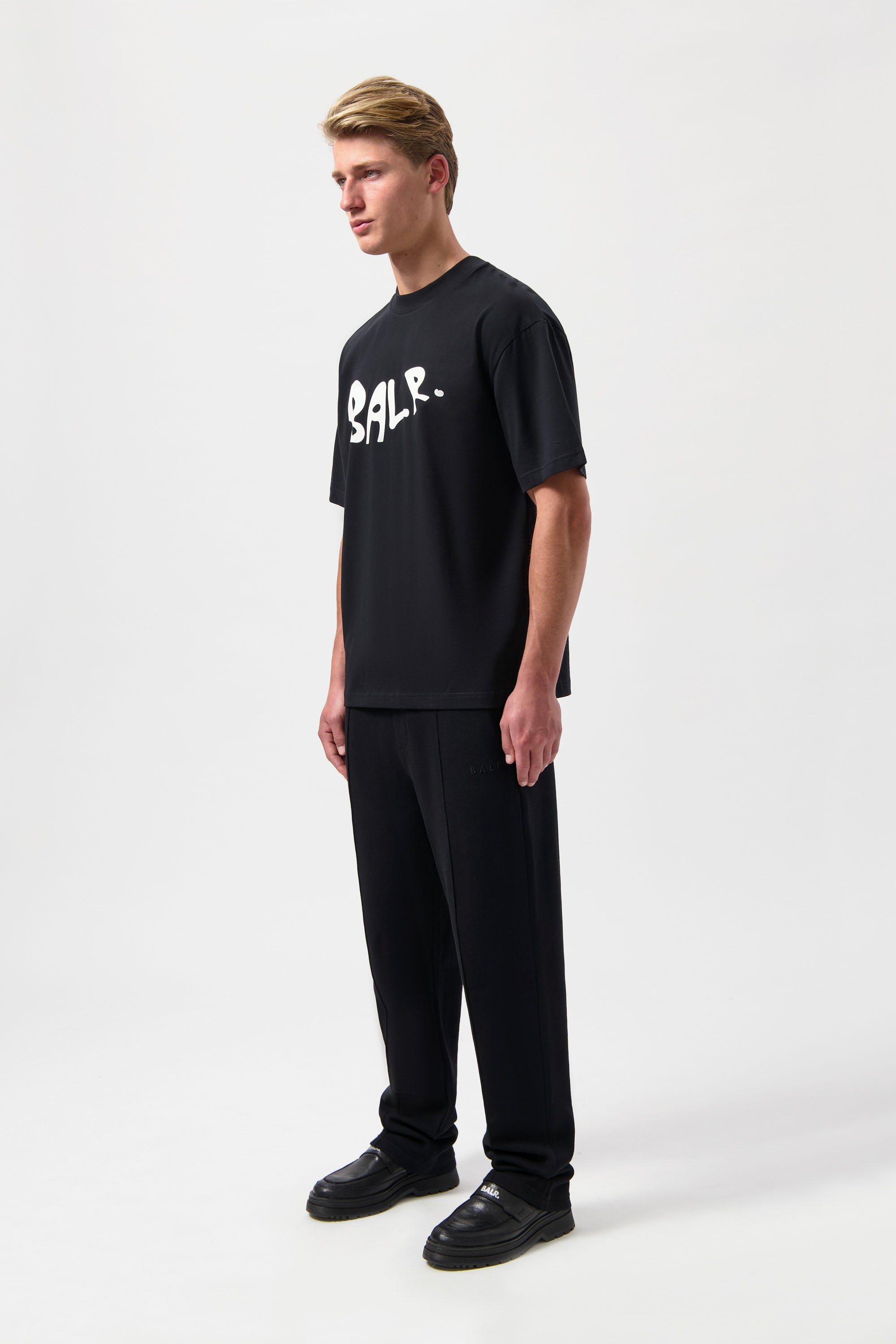 BALR. Logo graffiti Box Fit T-shirt Jet Black