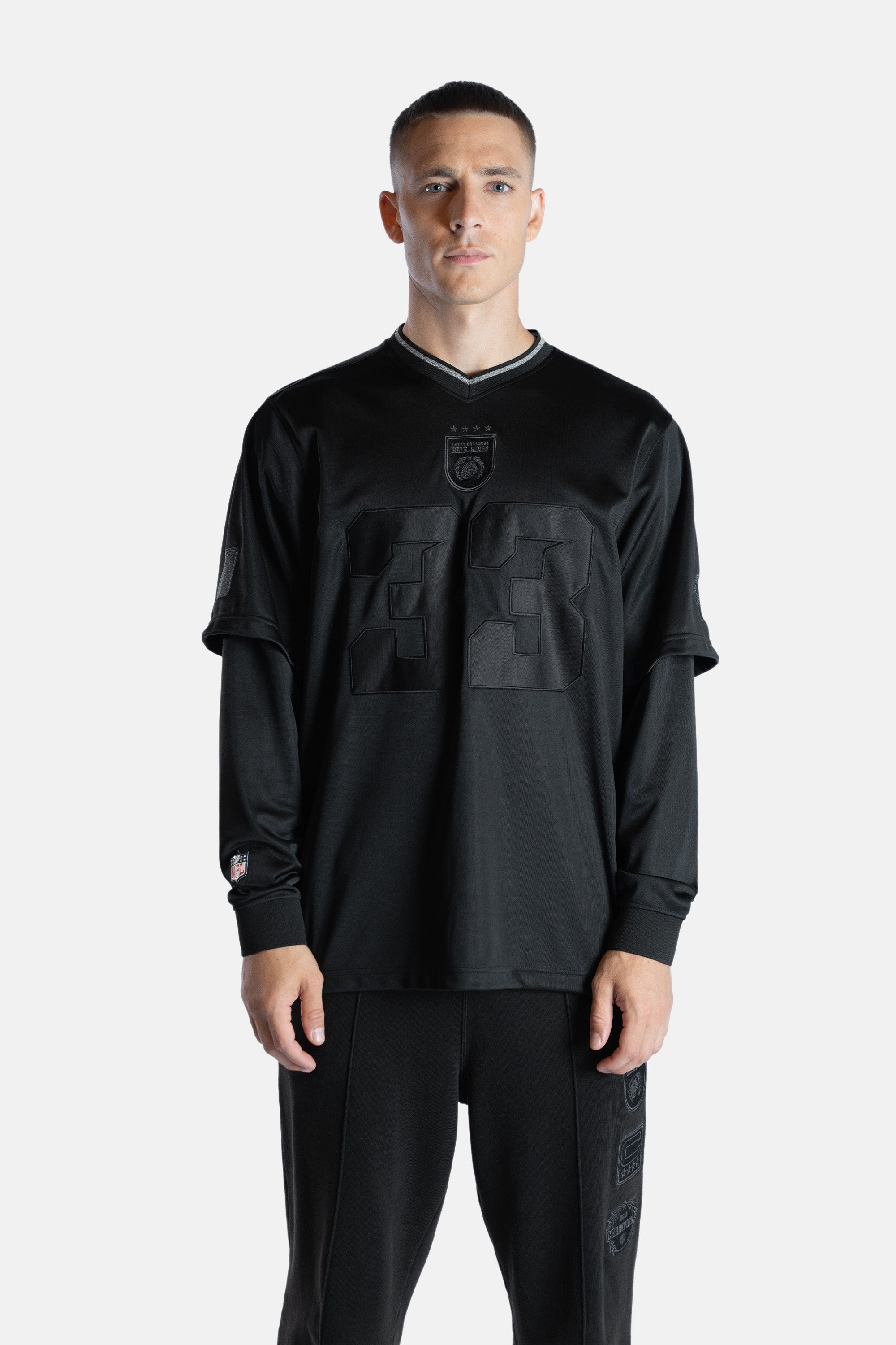 NFL x BALR. Relaxed Football Jersey Jet Black