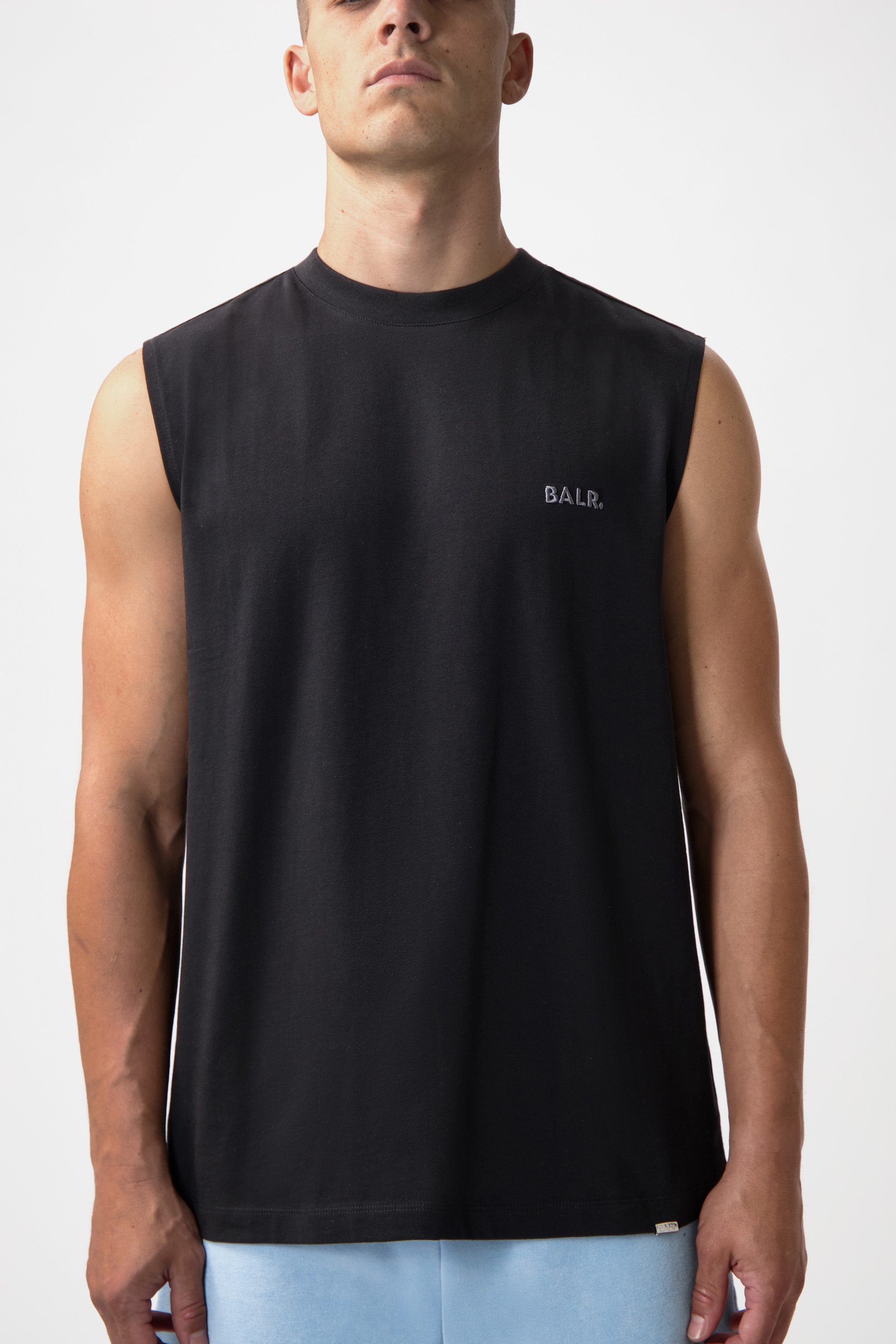 Logo übergroße Tanktop Jet Black