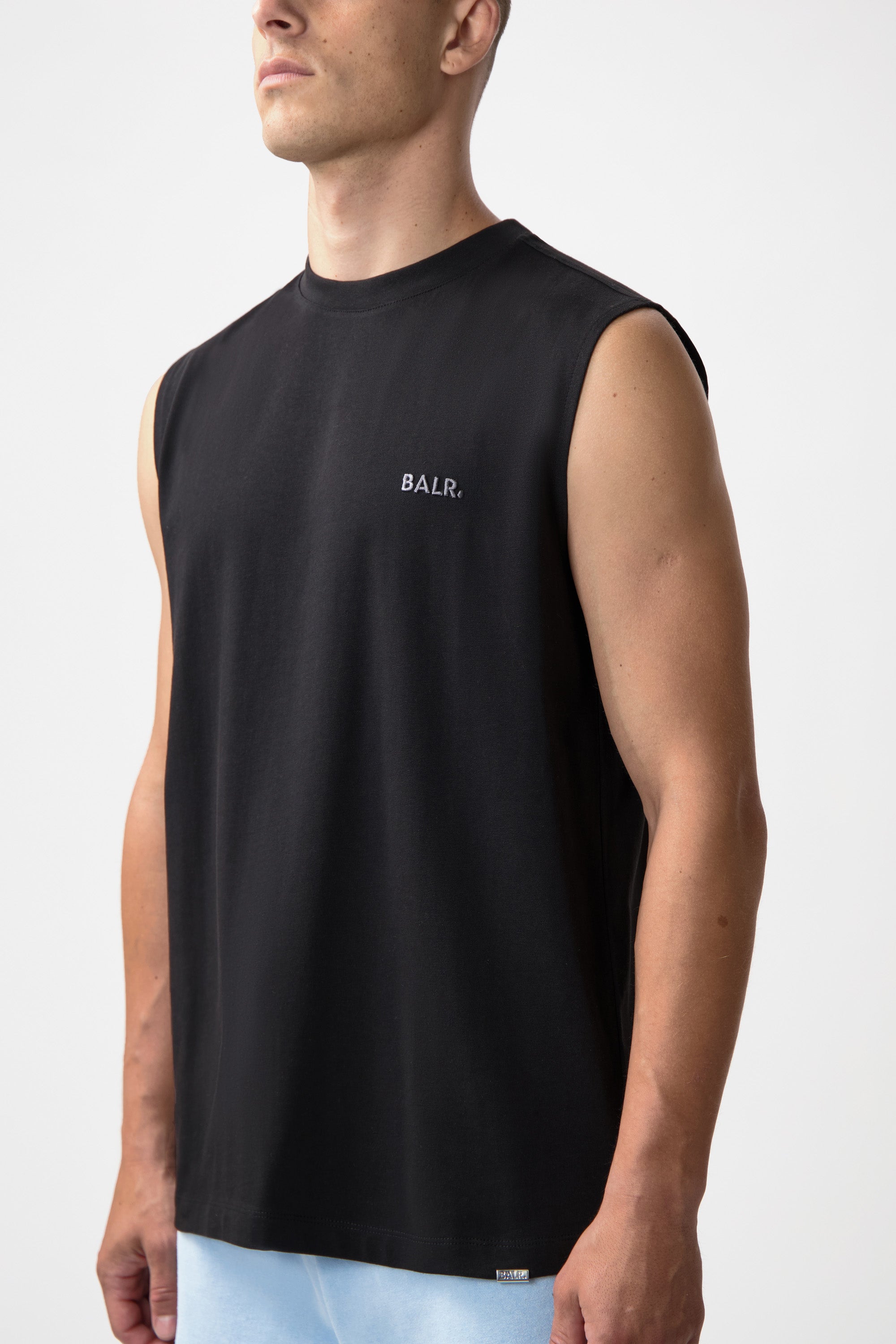 Logo übergroße Tanktop Jet Black