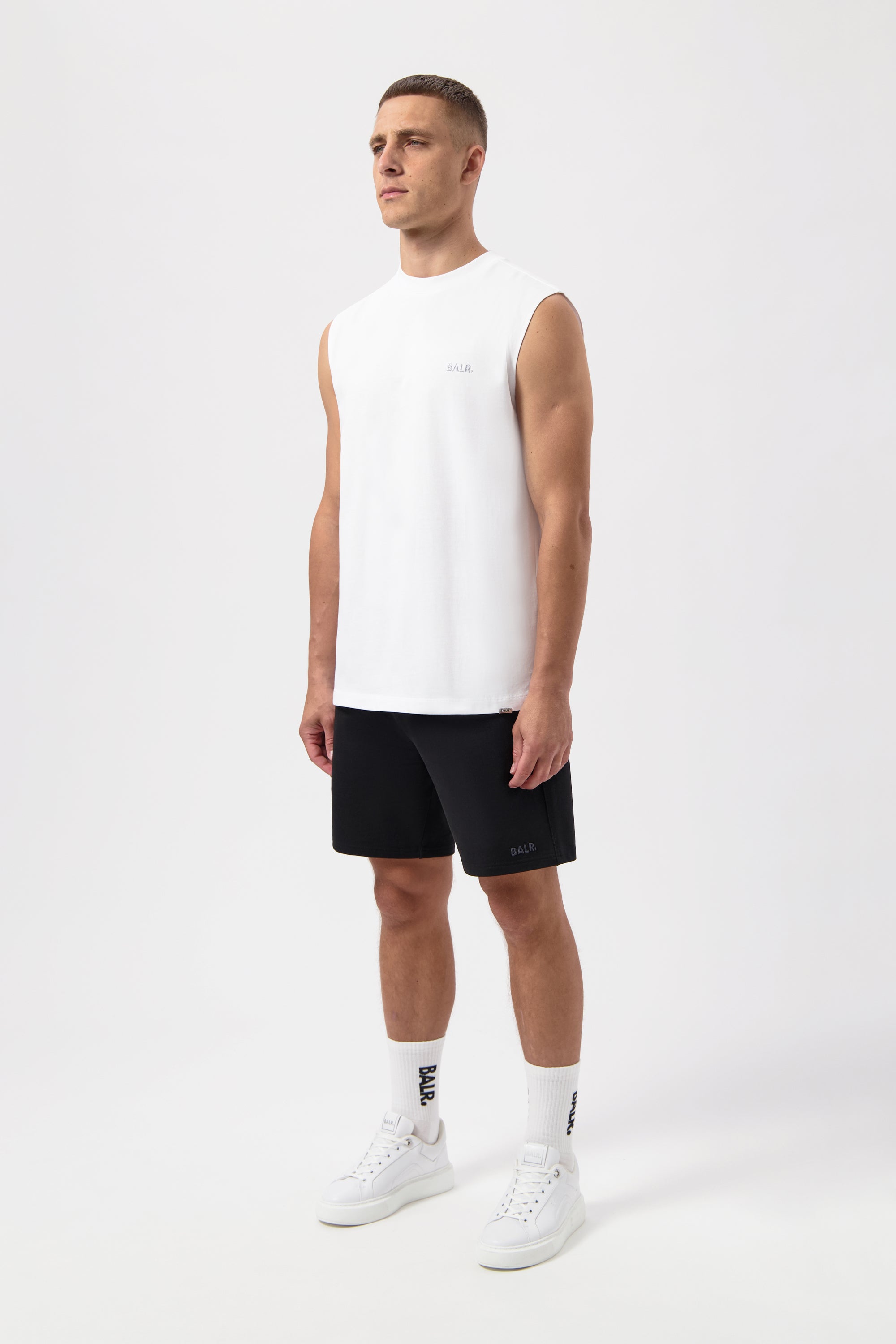 Logo übergroße Tanktop Bright White