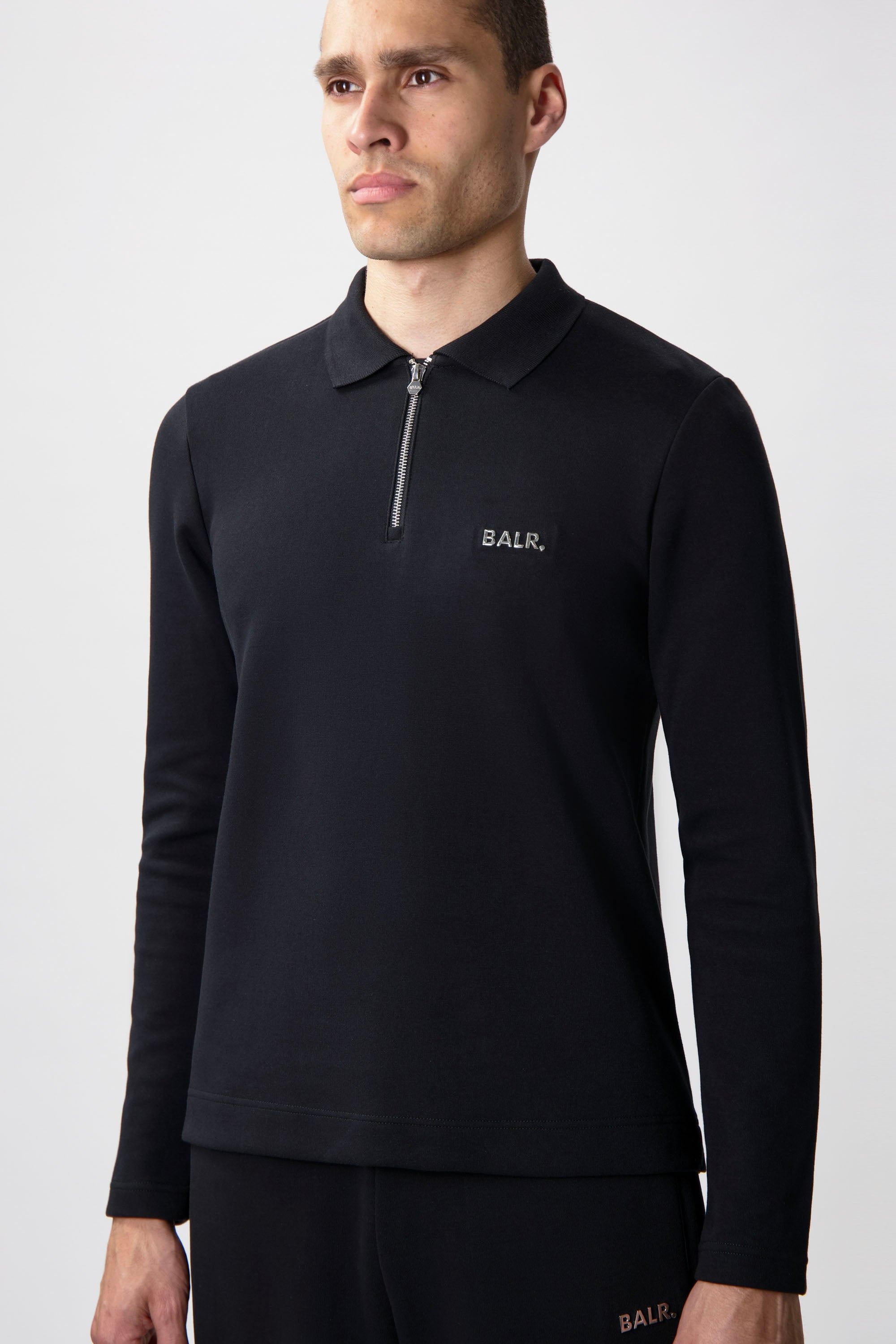 Q-Series Regular Fit Longsleeve Polo Jet Black