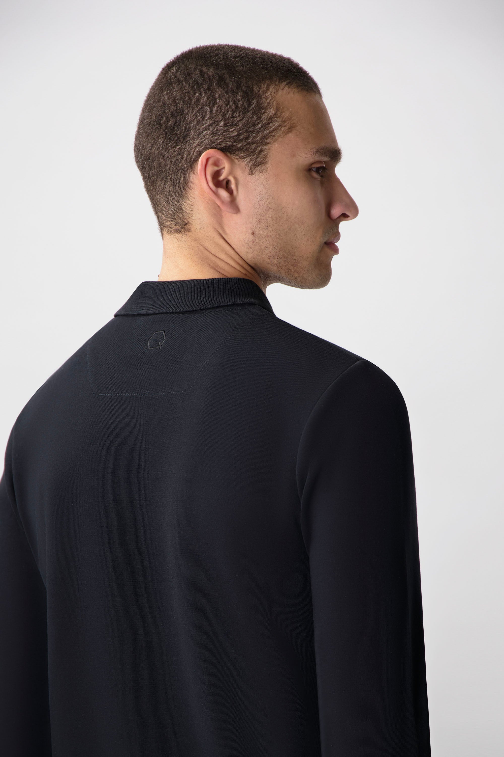 Q-Series Regular Fit Longsleeve Polo Jet Black