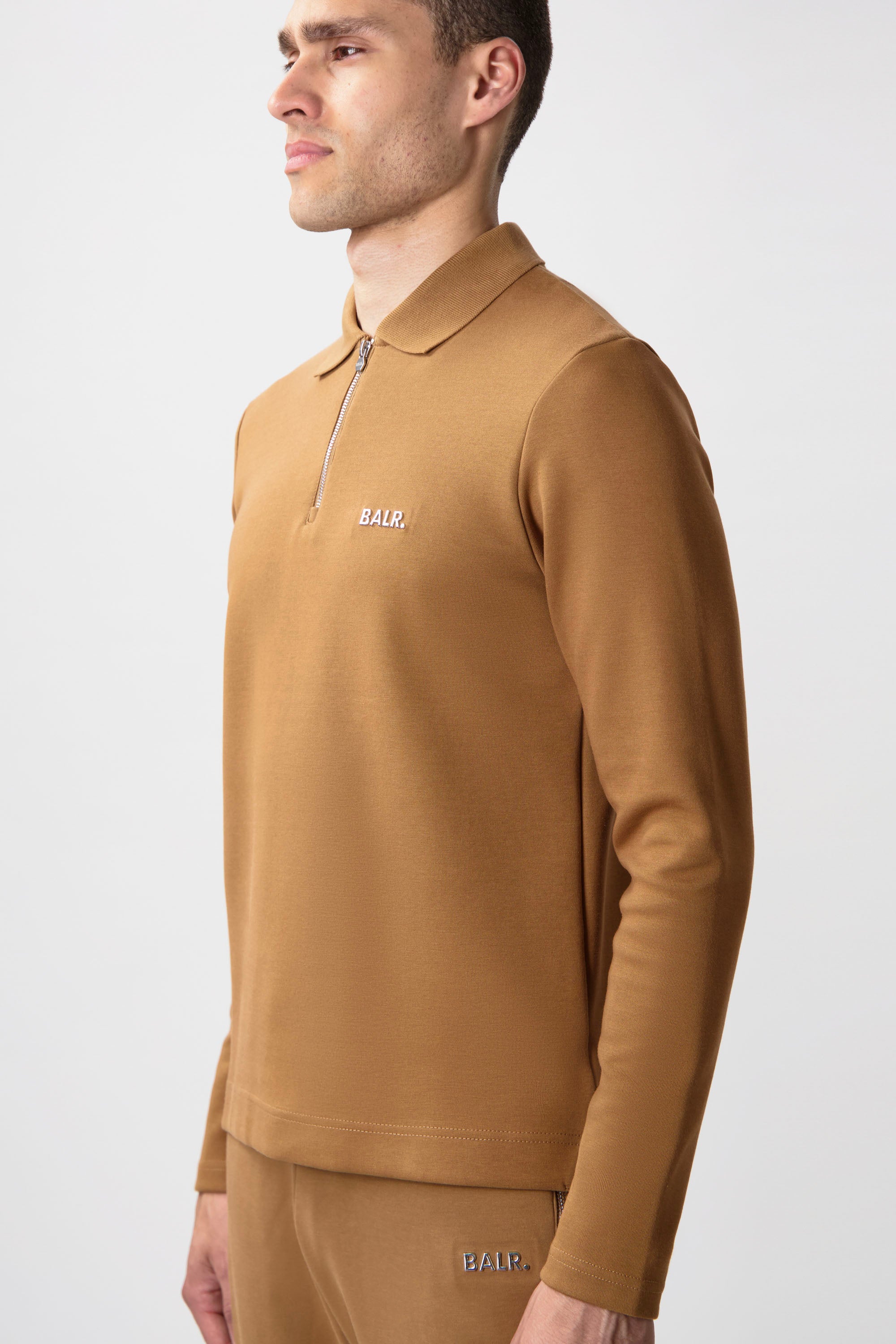 Q-Series Regular Fit Longsleeve Polo Toasted Coconut