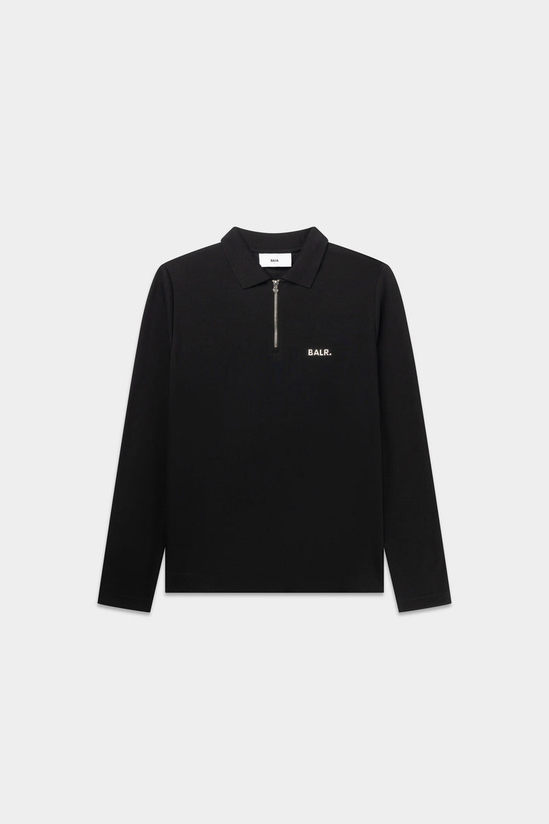 Q-Series Regular Fit Longsleeve Polo Jet Black