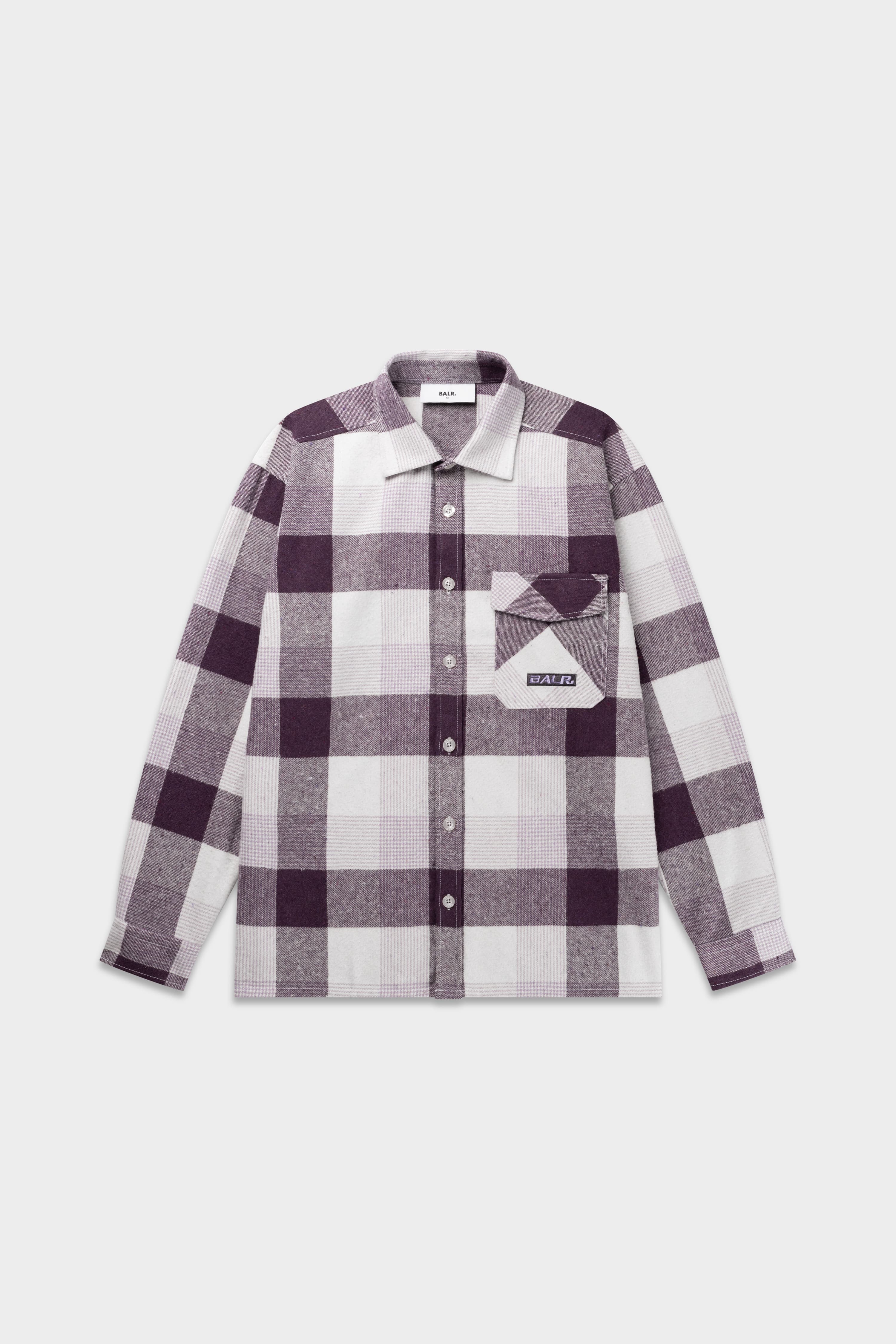 The Club Box Fit Flannel Shirt Paisley Purple