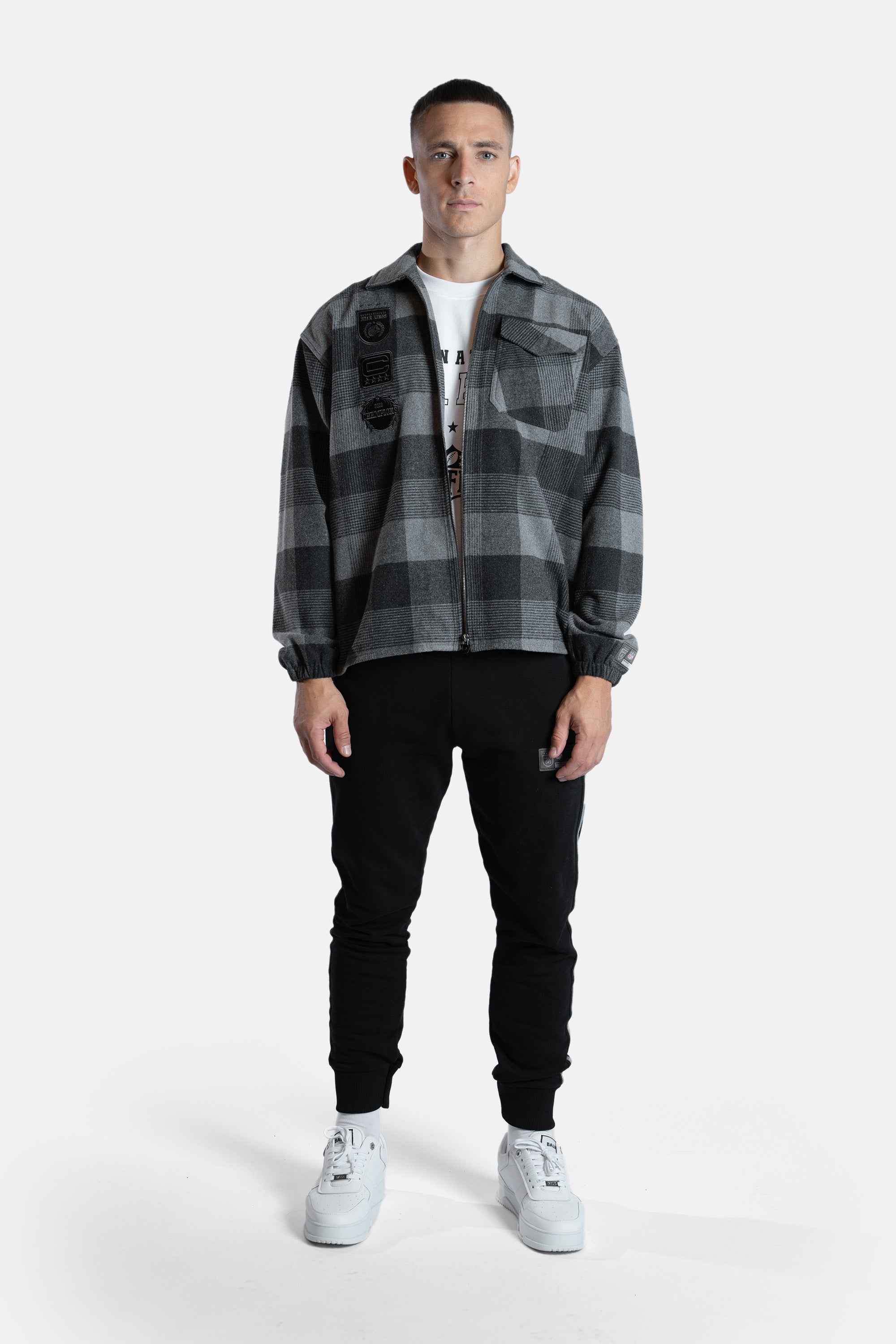 NFL x BALR. Box Flannel Shirt Jet Black