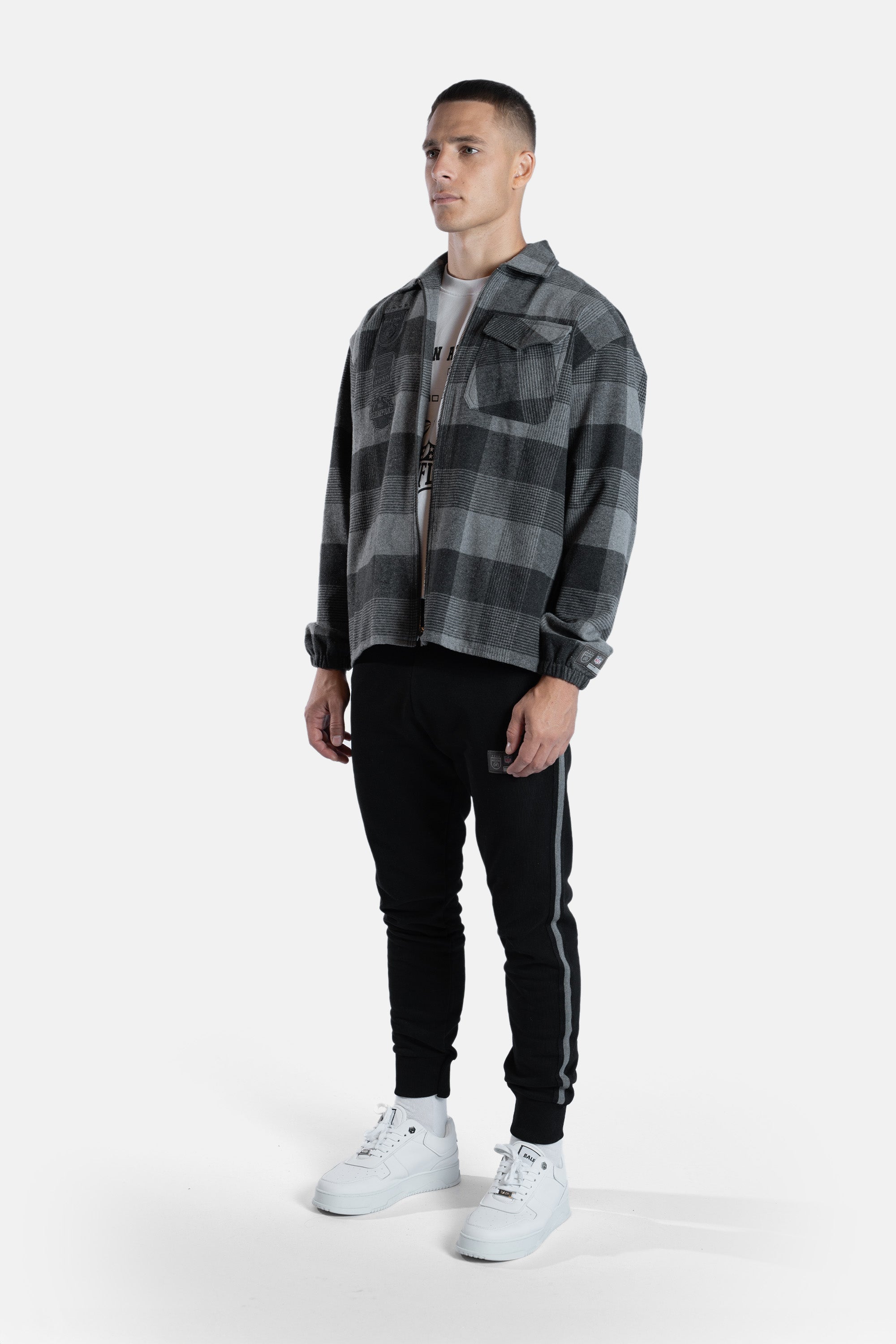 NFL x BALR. Box Flannel Shirt Jet Black