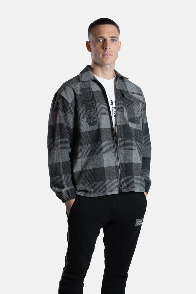 NFL x BALR. Box Flannel Shirt Jet Black