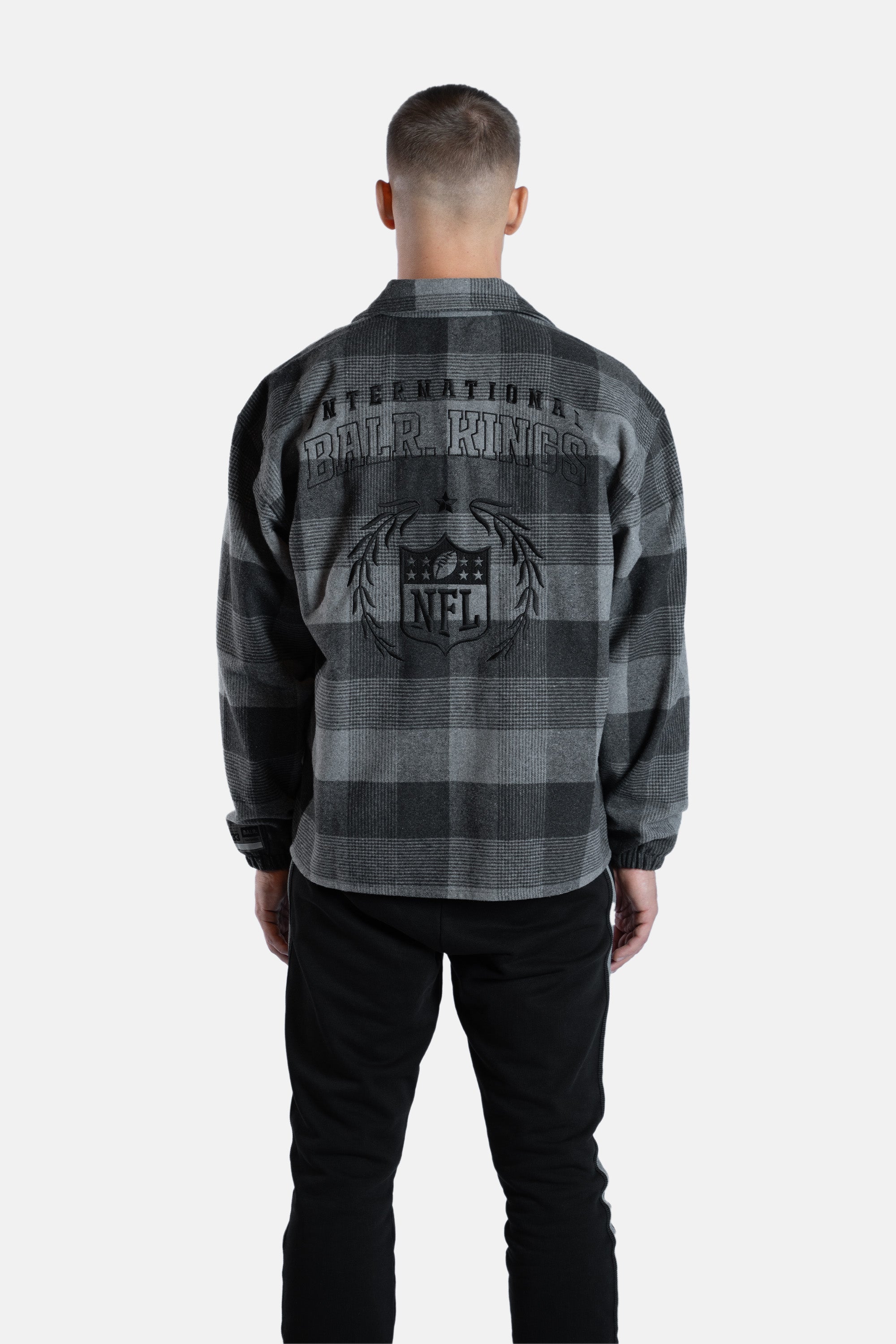 NFL x BALR. Box Flannel Shirt Jet Black