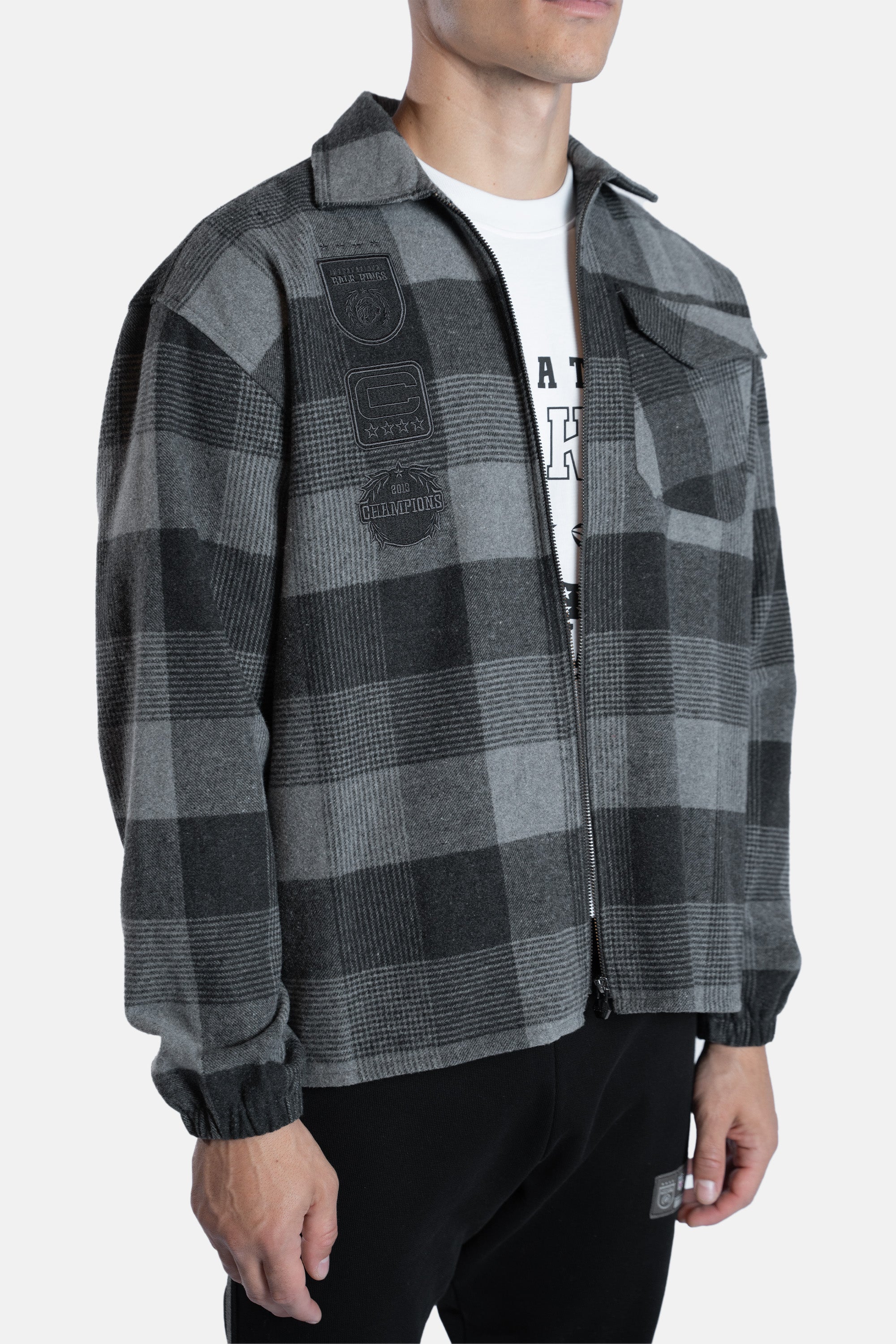 NFL x BALR. Box Flannel Shirt Jet Black