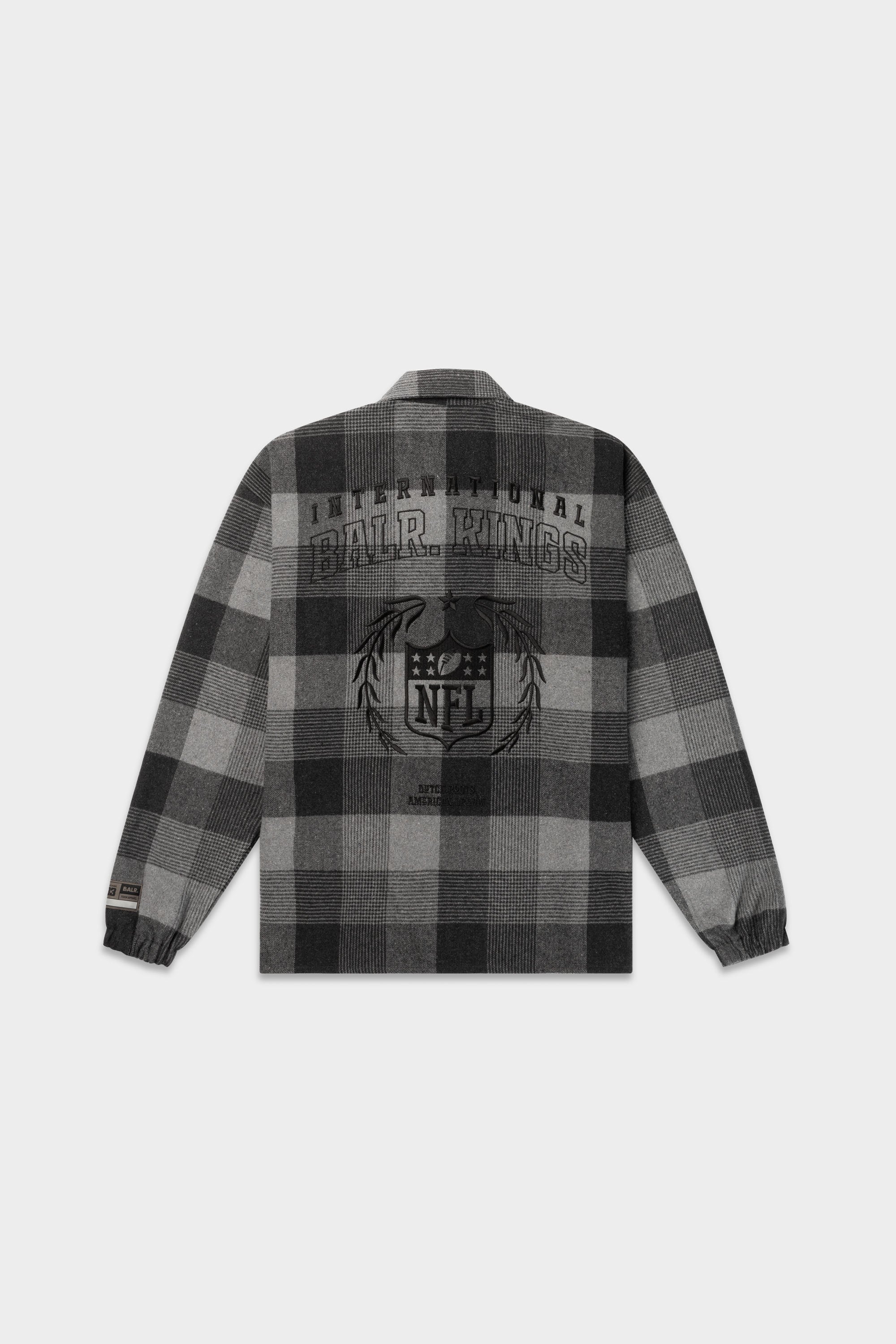 NFL x BALR. Box Flannel Shirt Jet Black