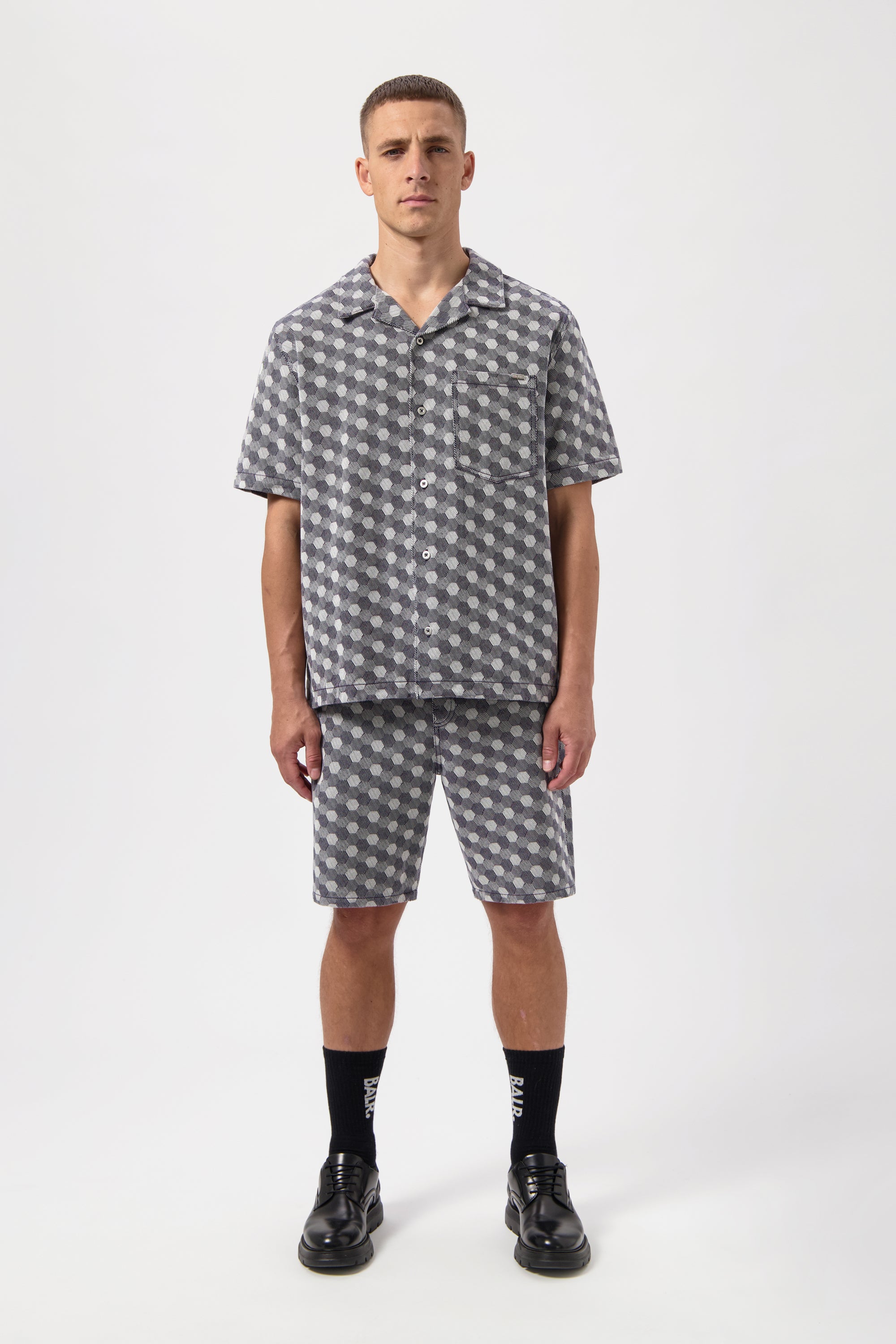 Hex Jacquard Box Camisa índigo