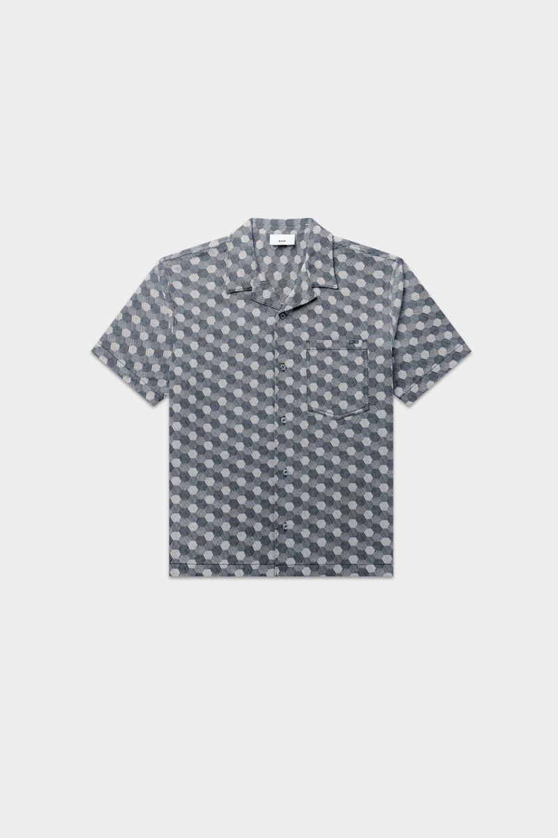 Hex Jacquard Box Camisa índigo