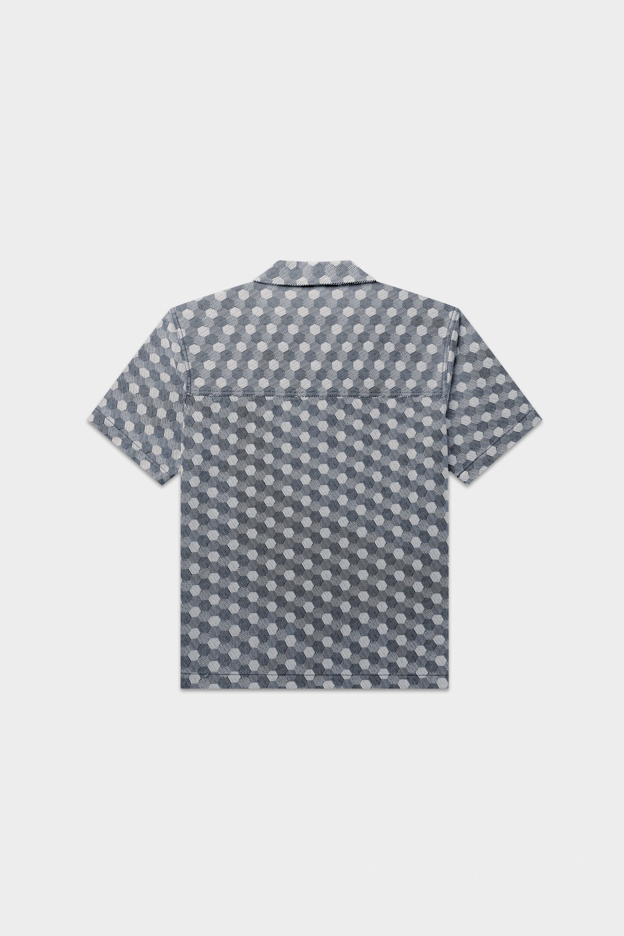 Hex Jacquard Box Shirt Indigo