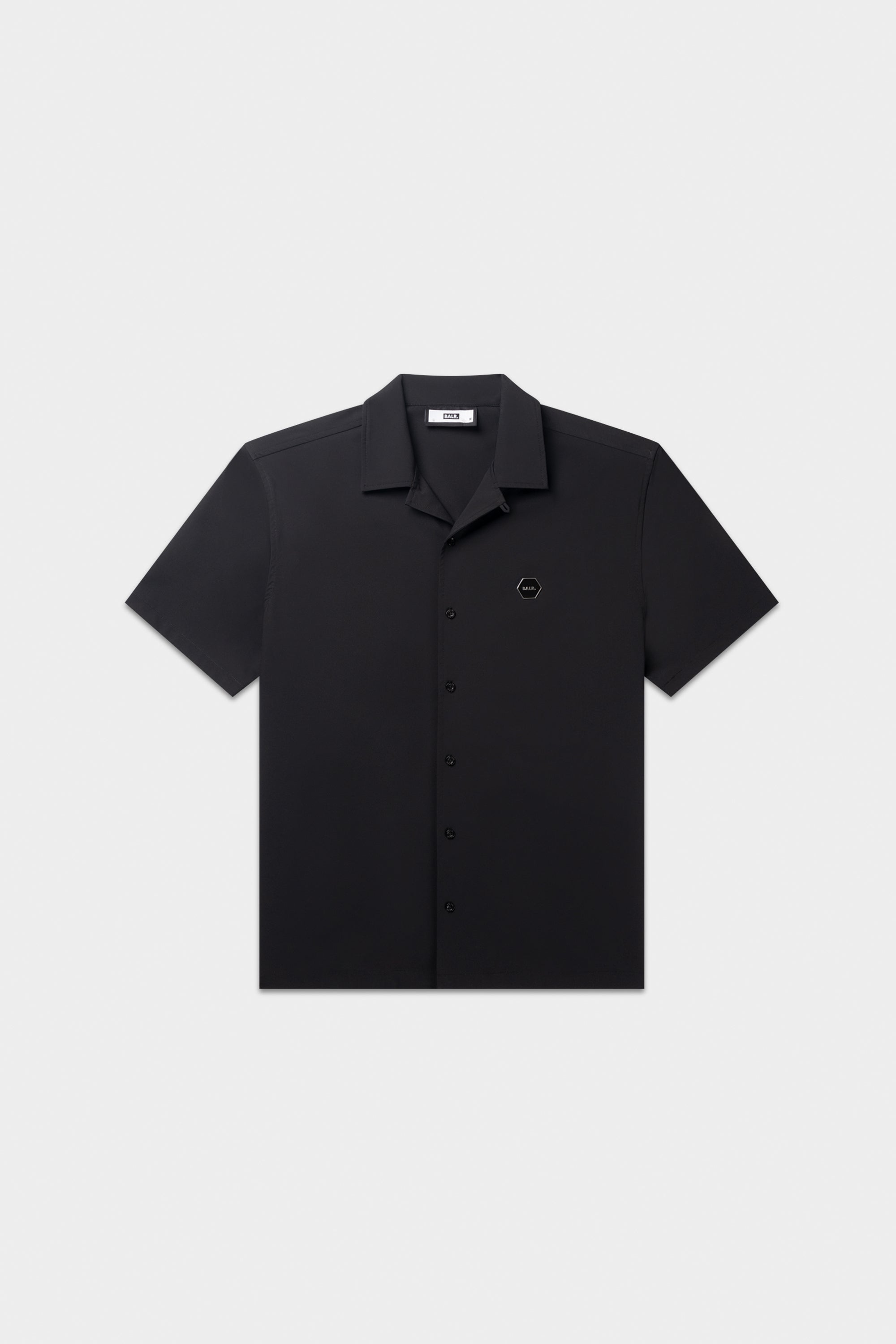 Hex-Series Relaxed Short Sleeve Overshirt Jet Black