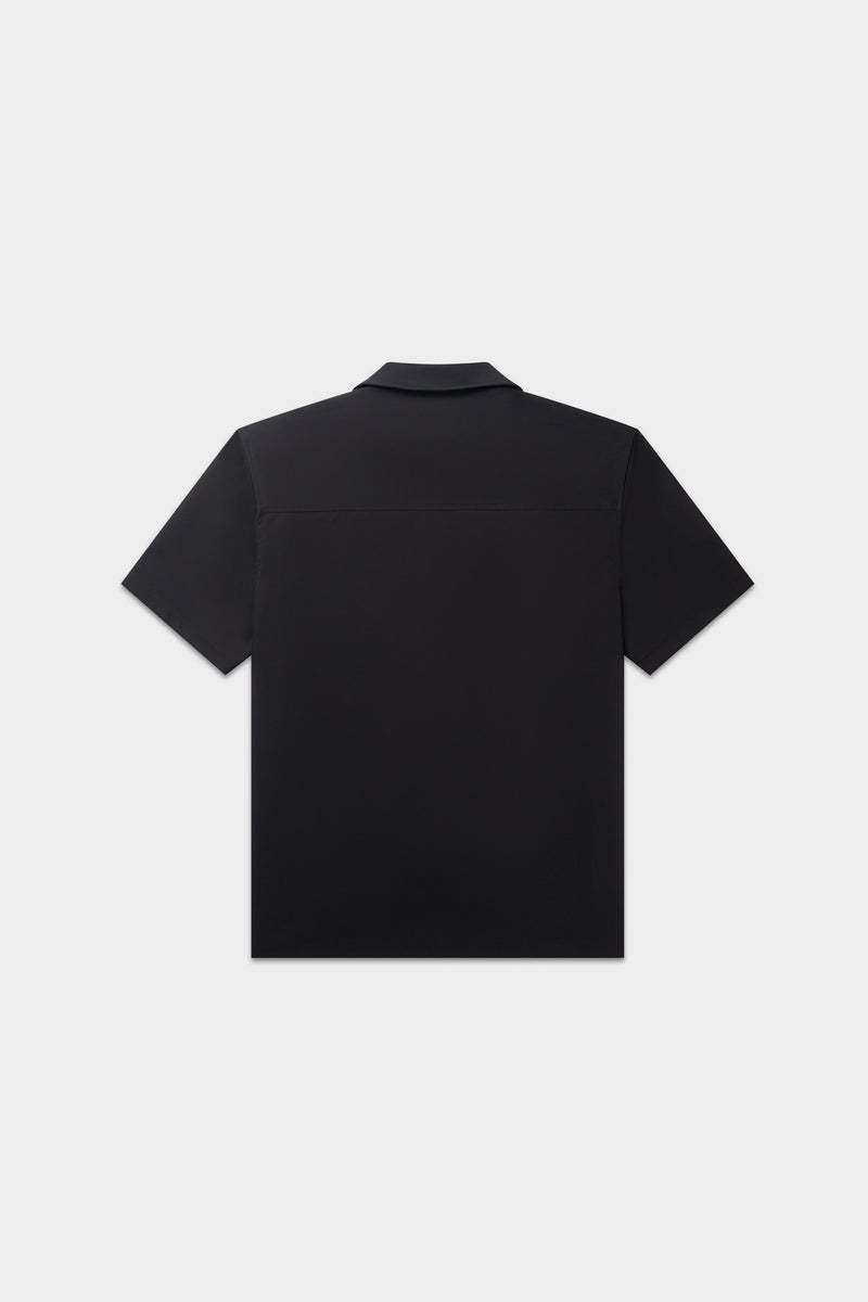 Hex-Series Relaxed Short Sleeve Overshirt Jet Black