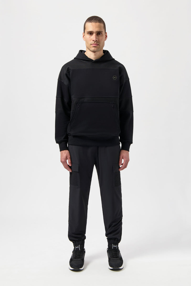 Hexline Box Fit Hoodie Jet Black