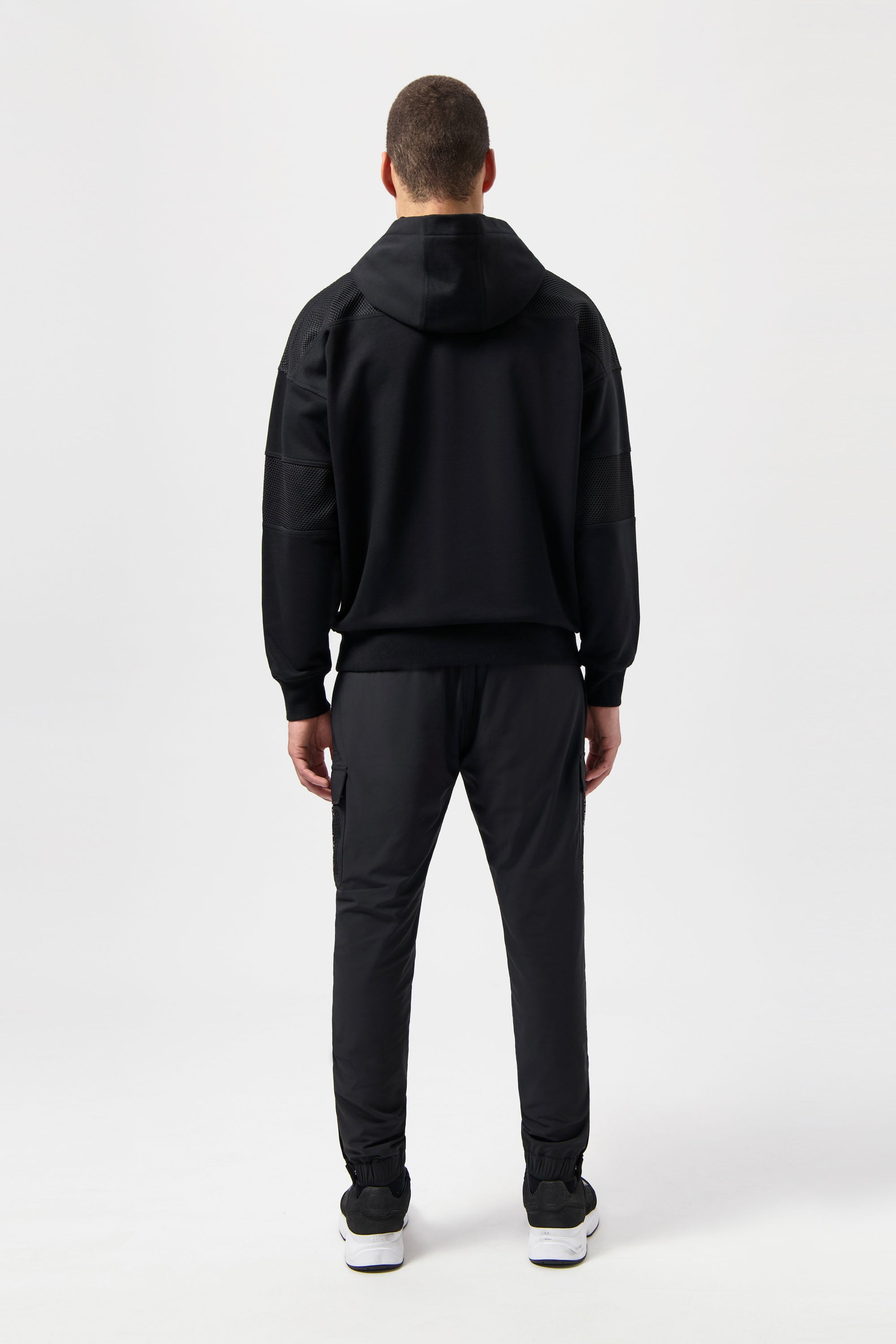 Hexline Box Fit Kapuzenpullover Jet Black