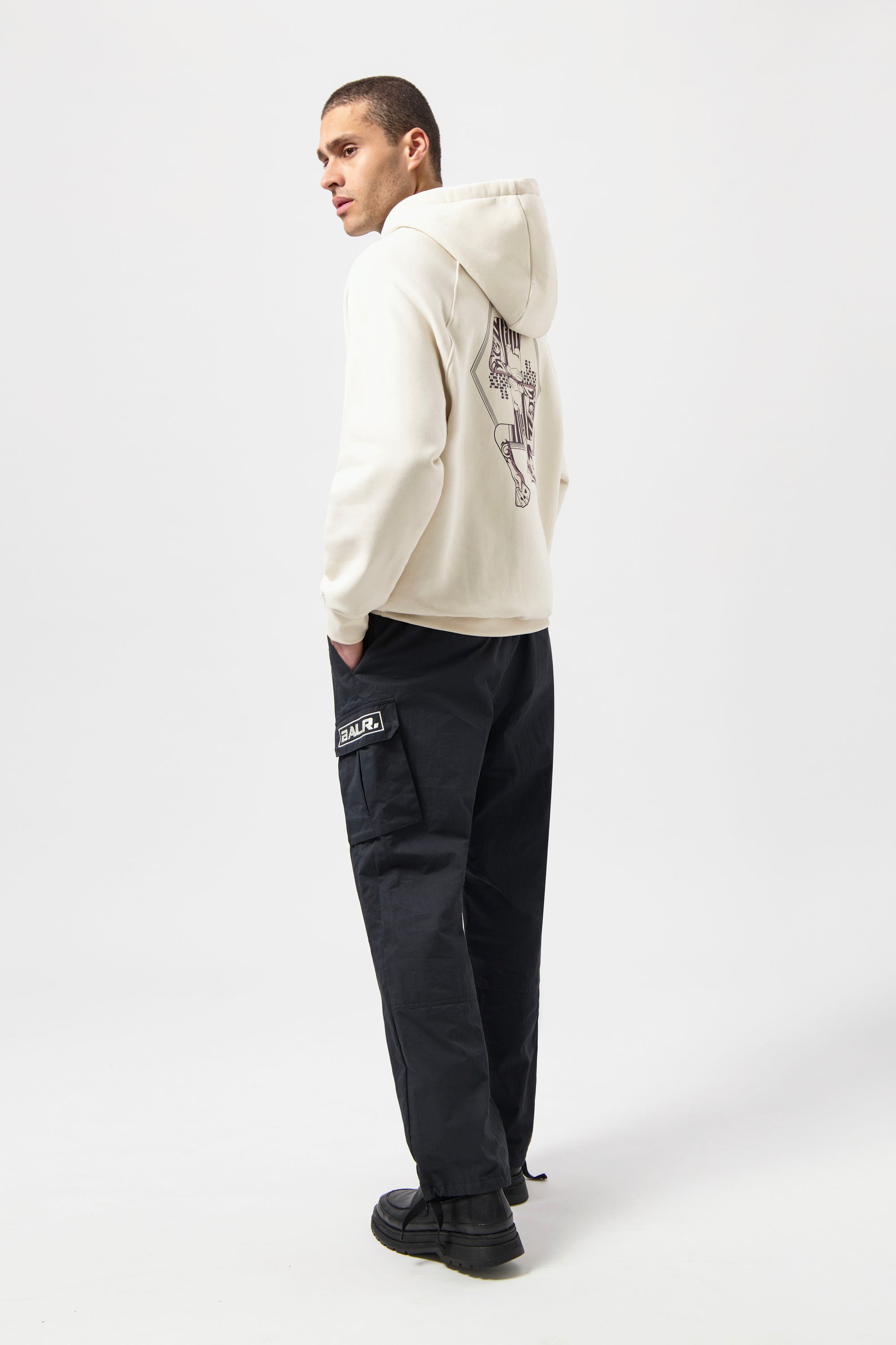 The Club Box Fit Hoodie White Swan