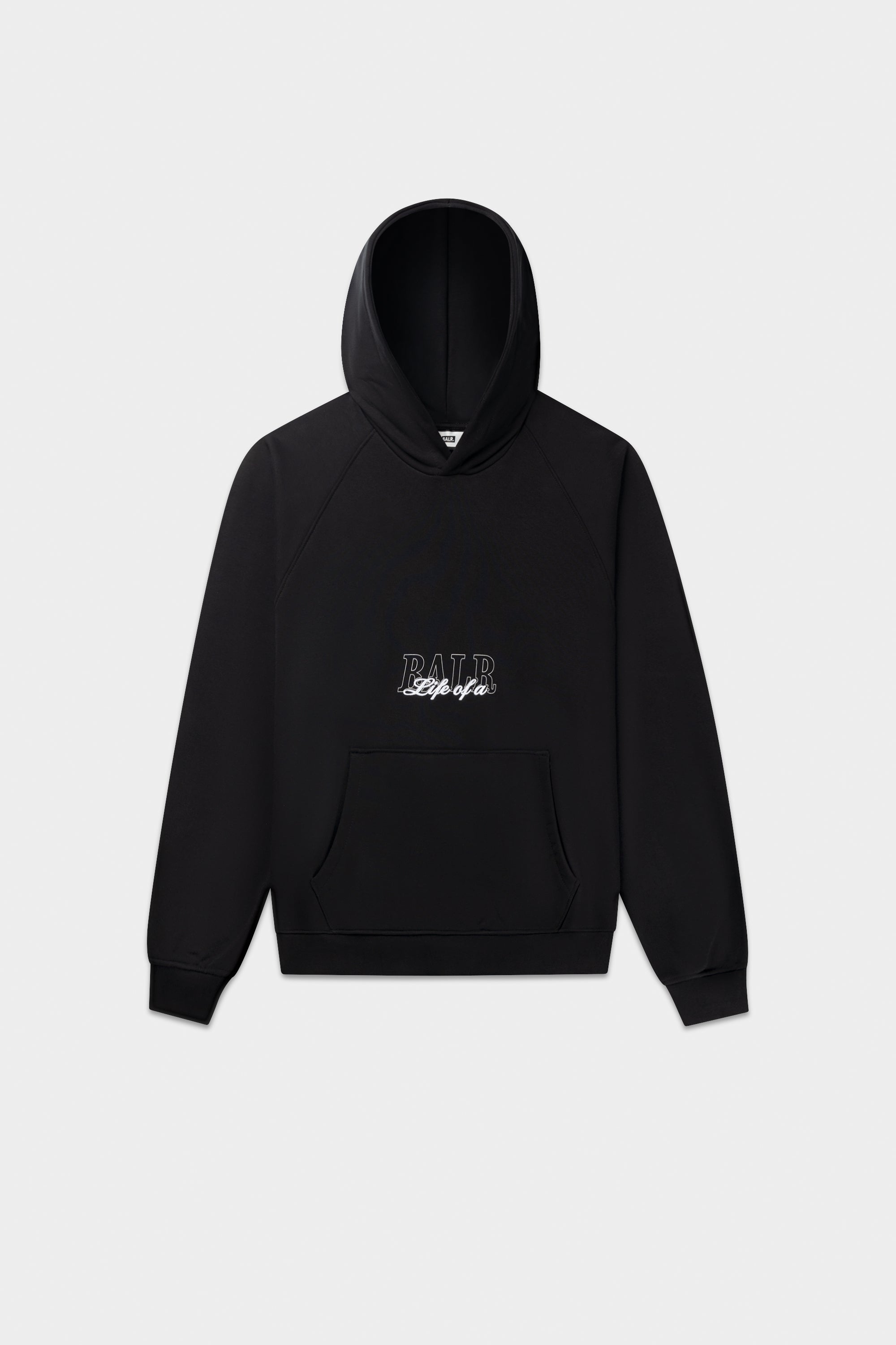 Skript Relaxed Fit Kapuzenpullover Jet Black