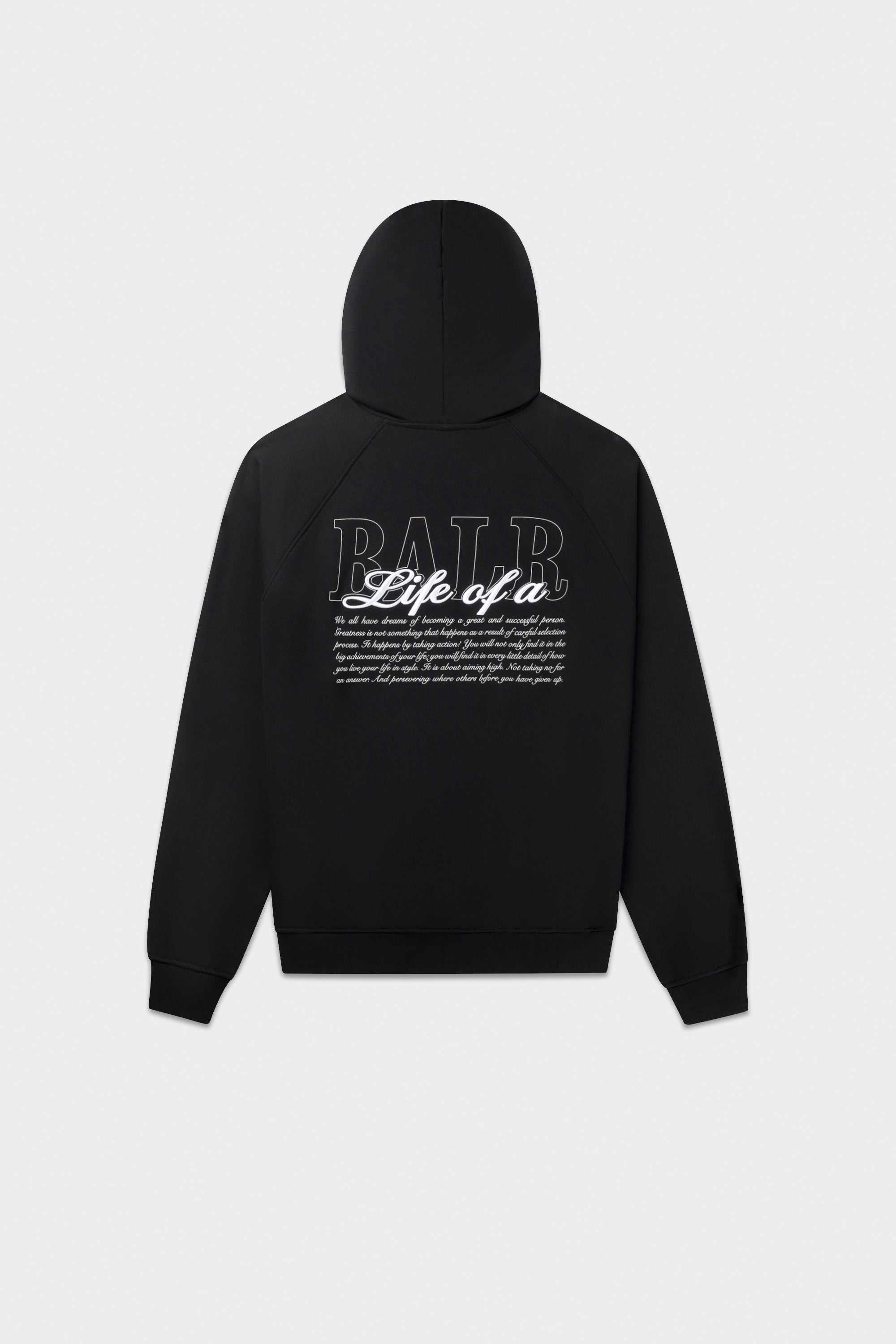 Skript Relaxed Fit Kapuzenpullover Jet Black