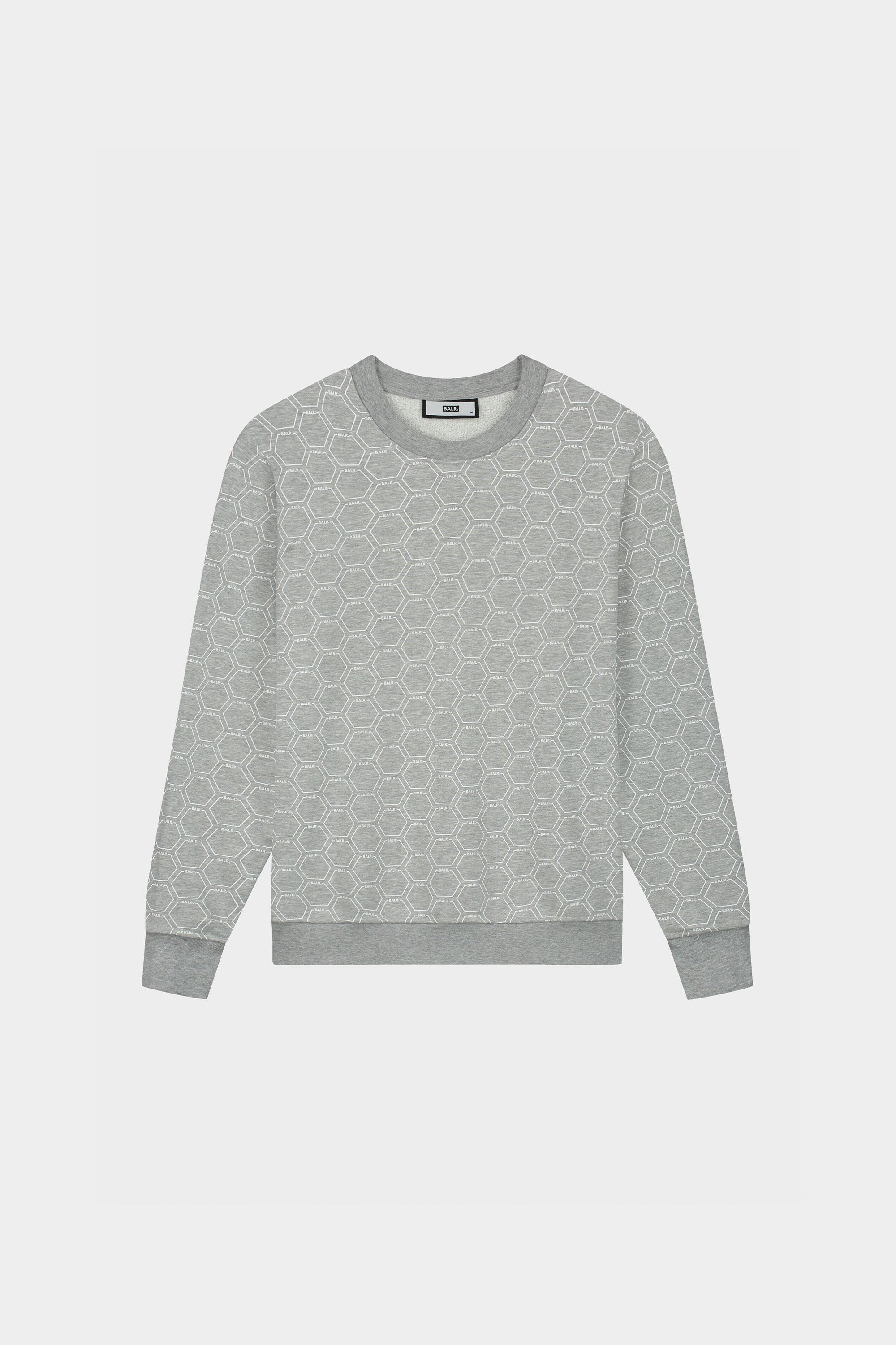 Olaf Straight Hexagon AOP Crewneck Grey Heather