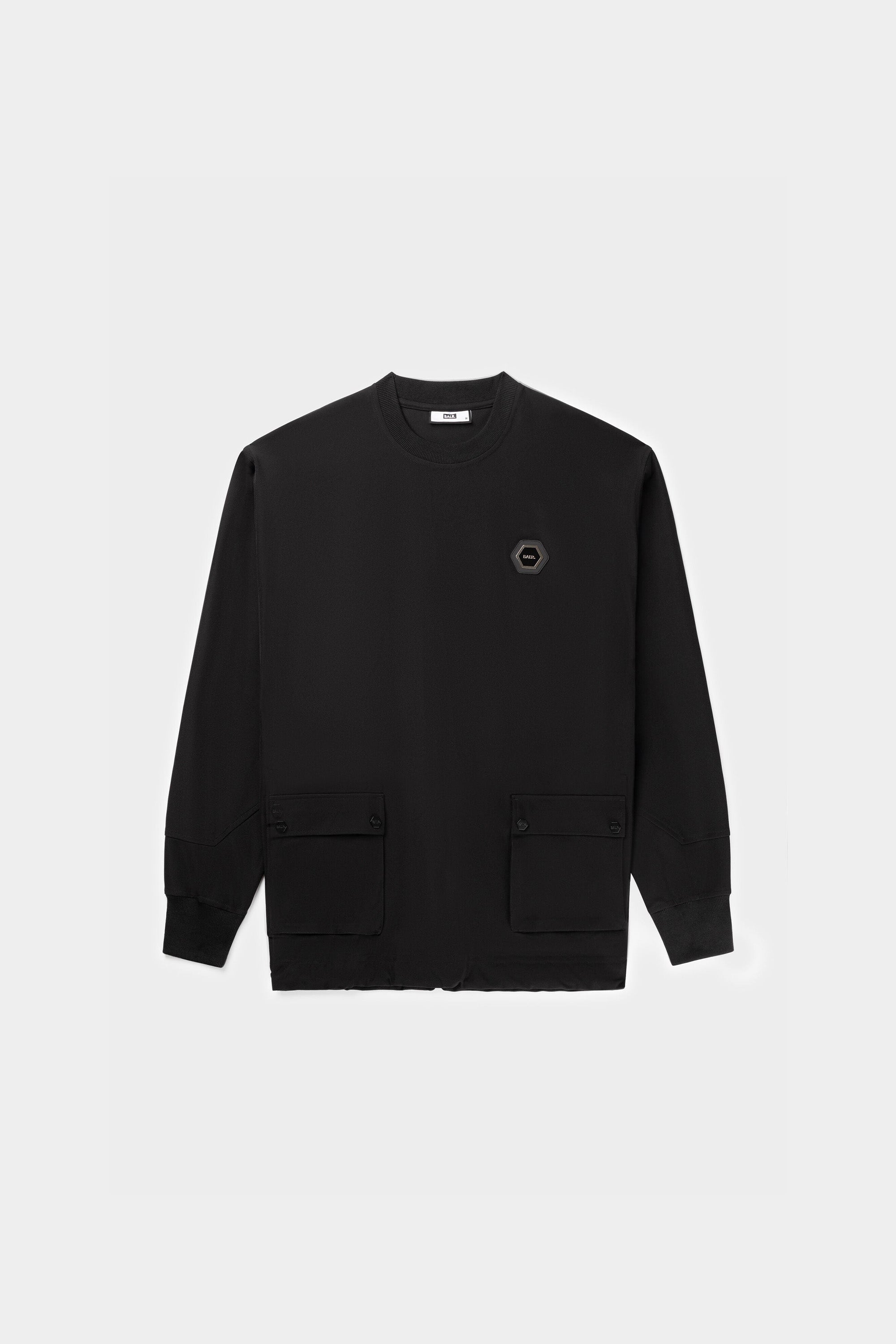 Franck Relaxed Cargo Crewneck Jet Black