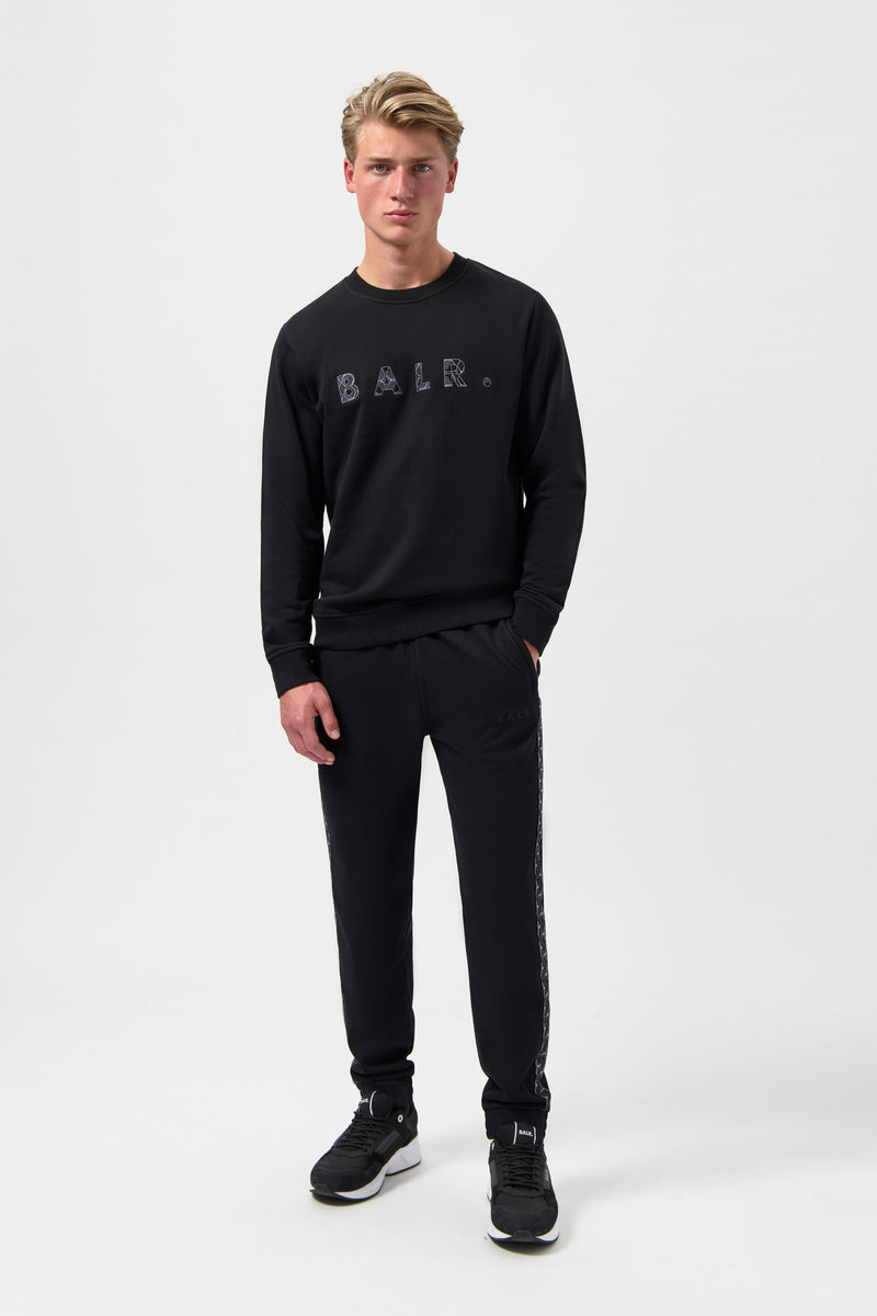 BALR. Monogram Embro Regular Fit Crewneck Jet Black/Phantom