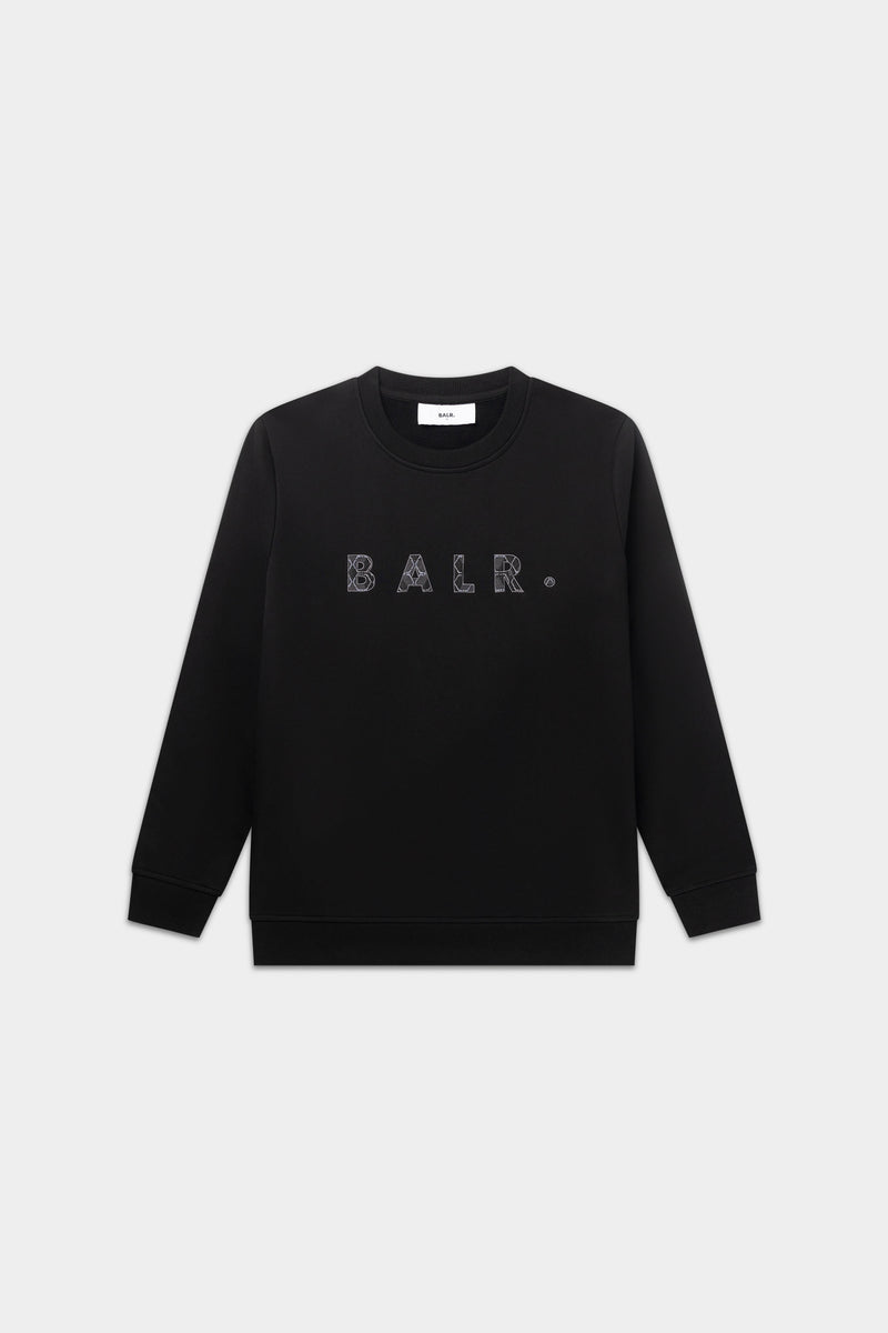 BALR. Monogram Embro Regular Fit Crewneck Jet Black/Phantom