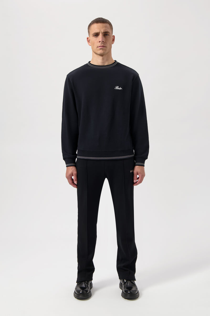 Band gestreift Crewneck Jet Black