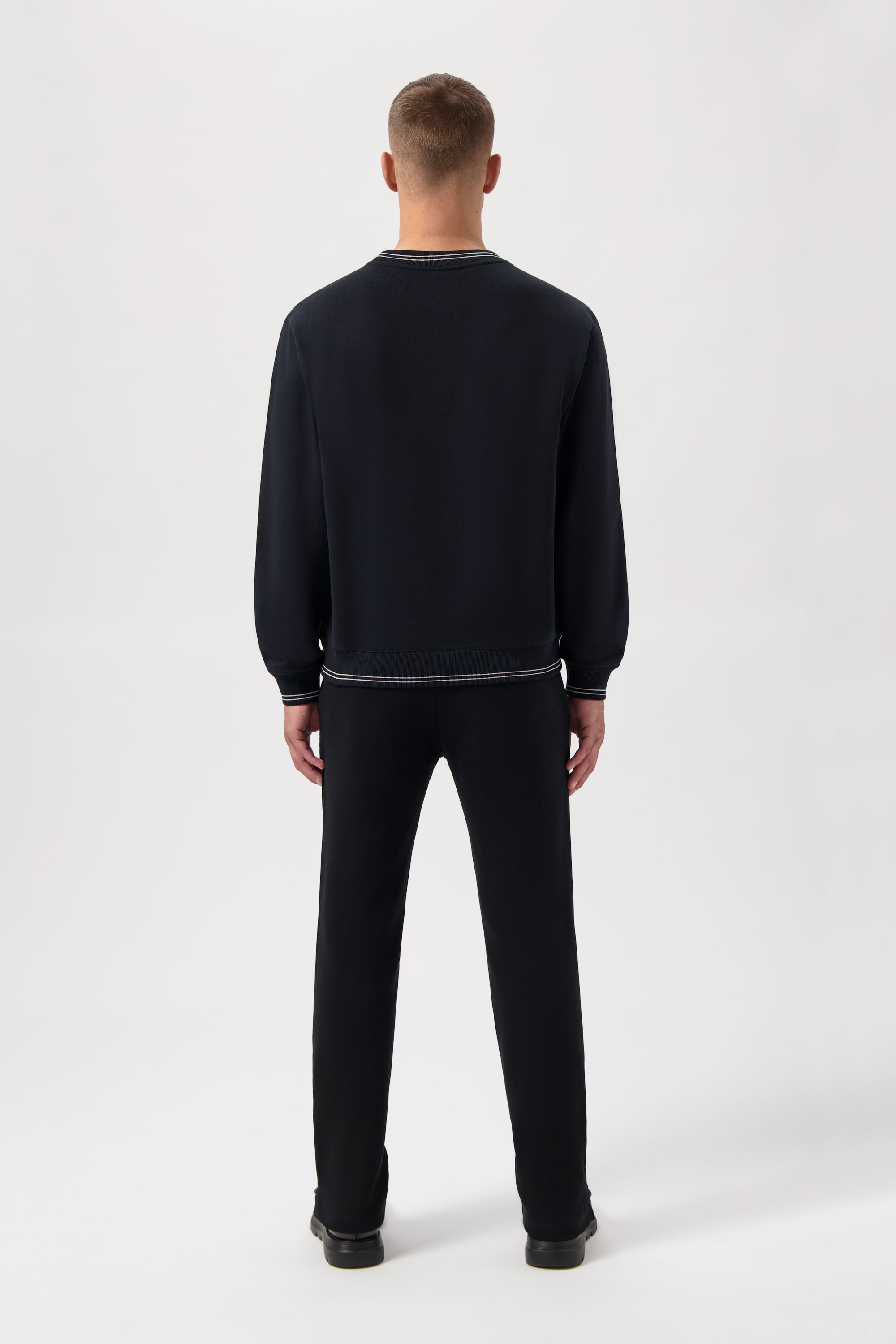 Band gestreift Crewneck Jet Black