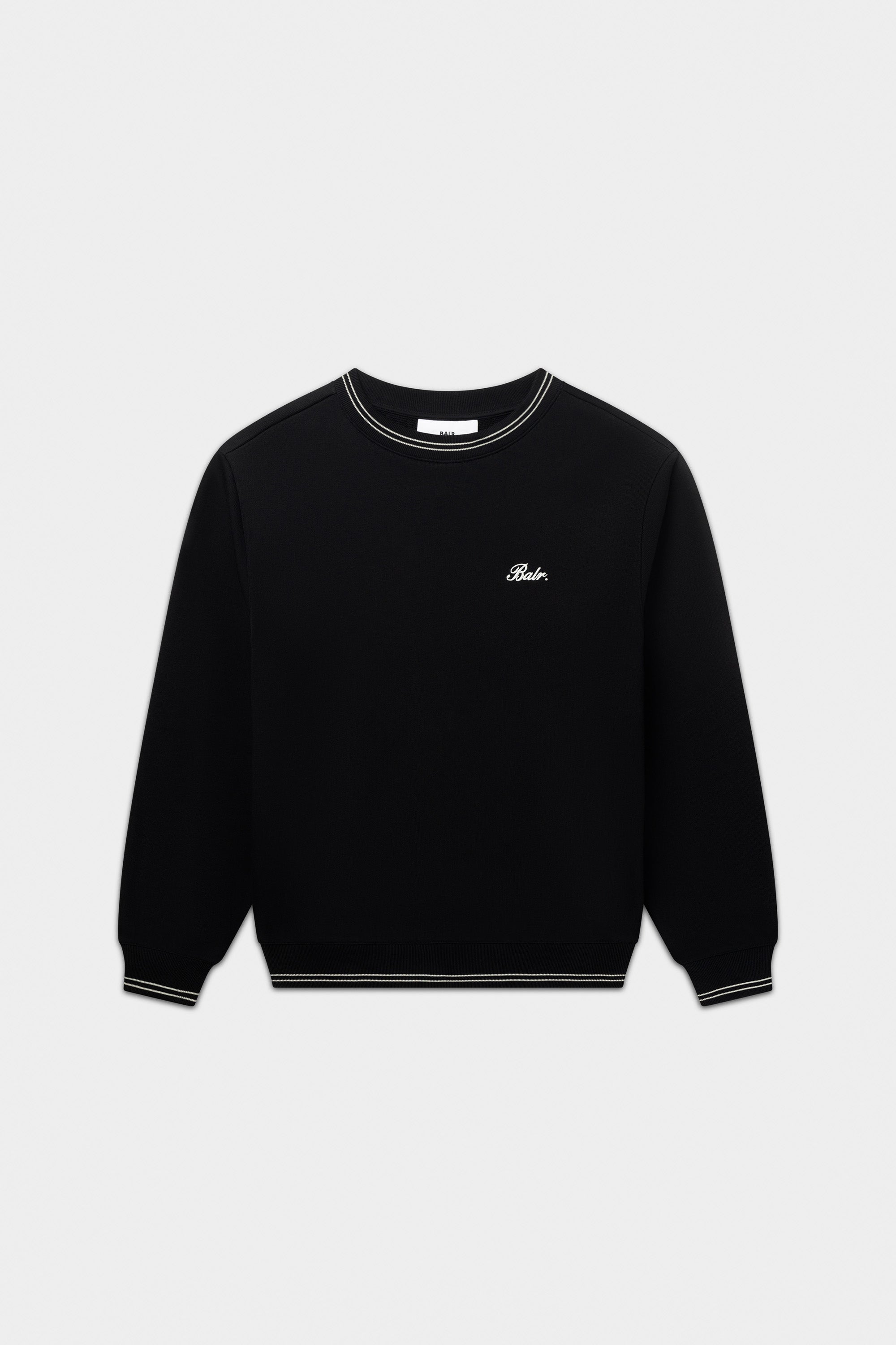 Rayado de cinta Crewneck Jet Black