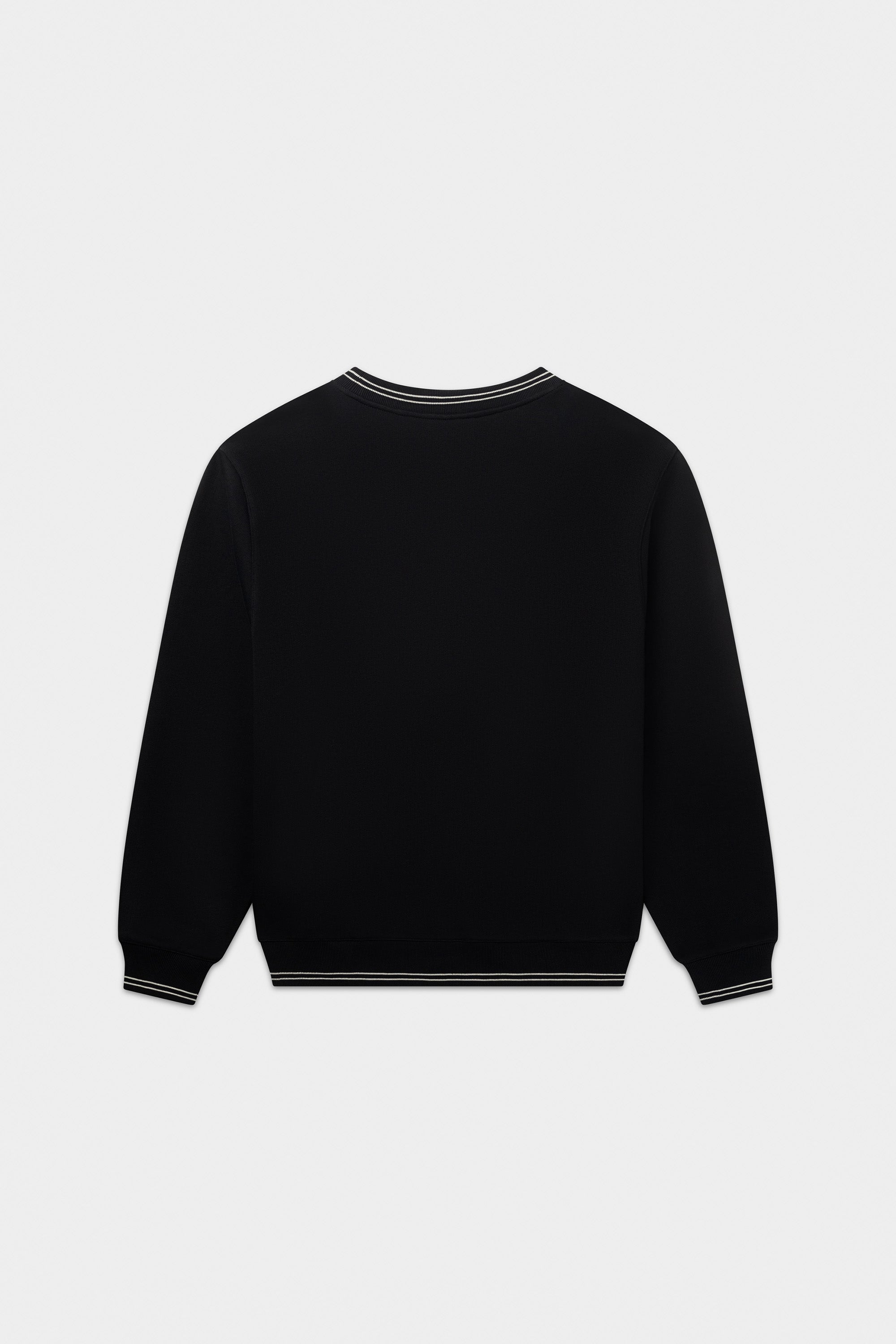 Tape Striped Crewneck Jet Black